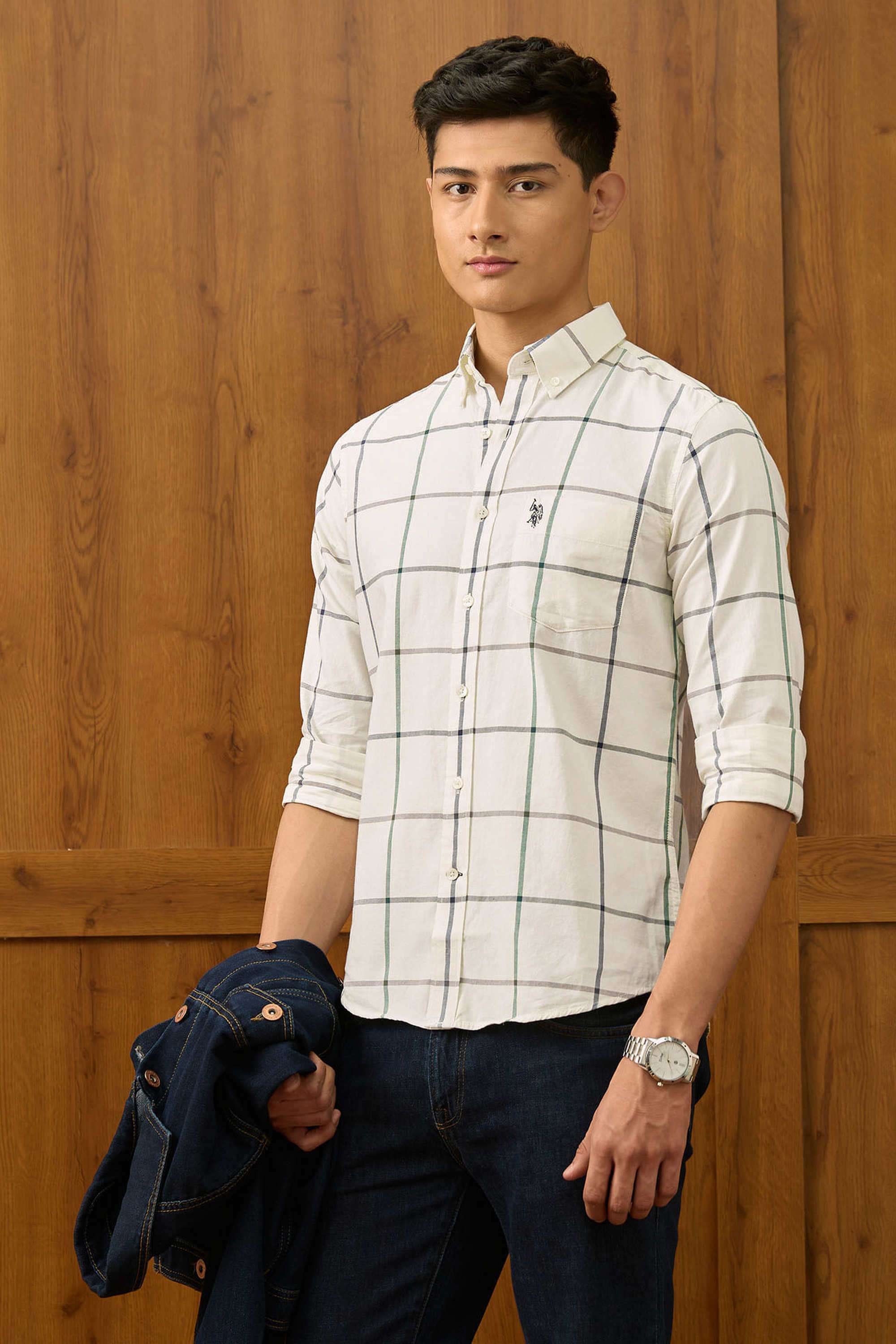 Checks-Cotton-Men-Casual-Wear-Regular-Fit-Shirt