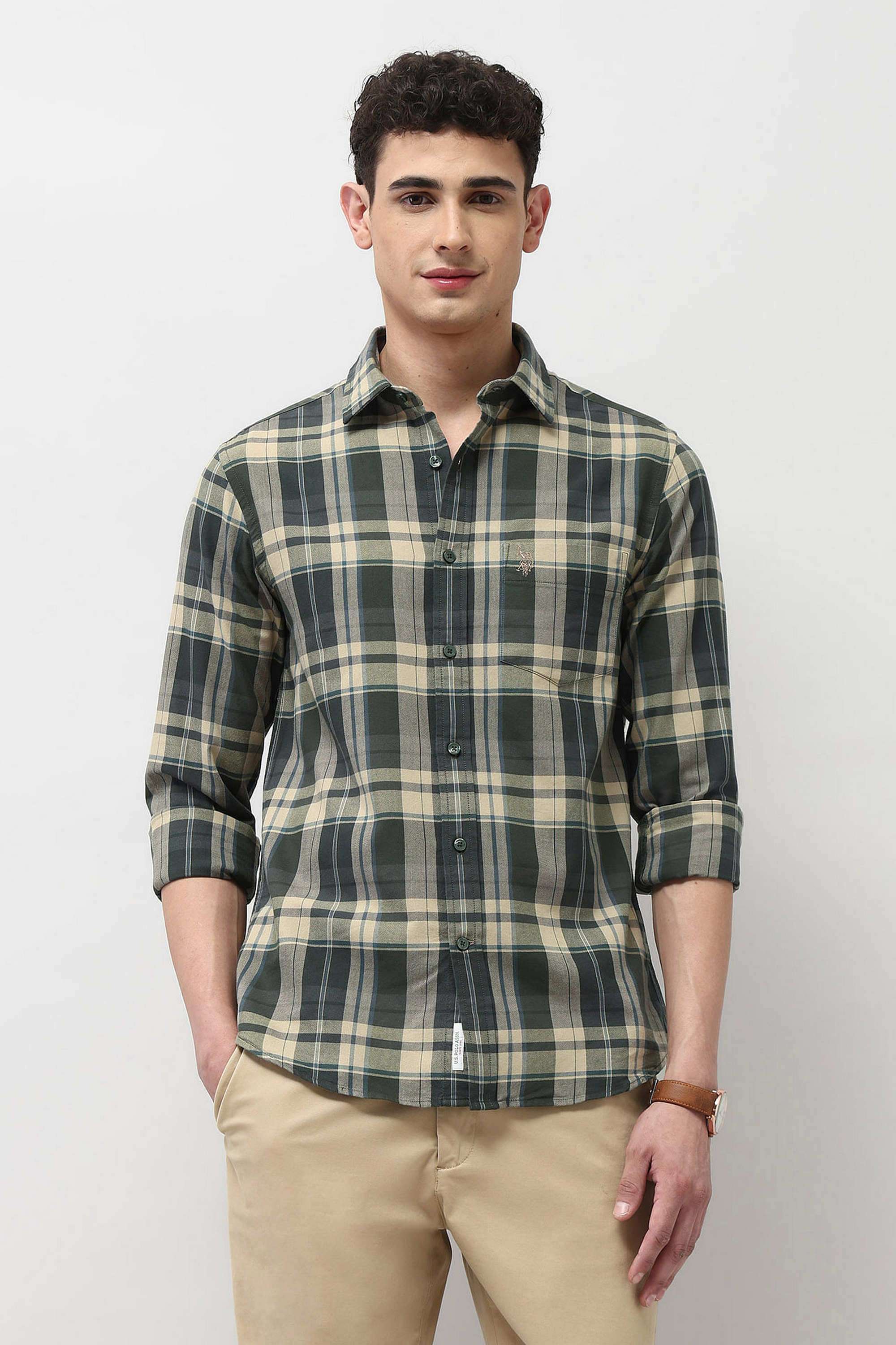 Checks-Cotton-Regular-Fit-Men-s-Casual-Shirt