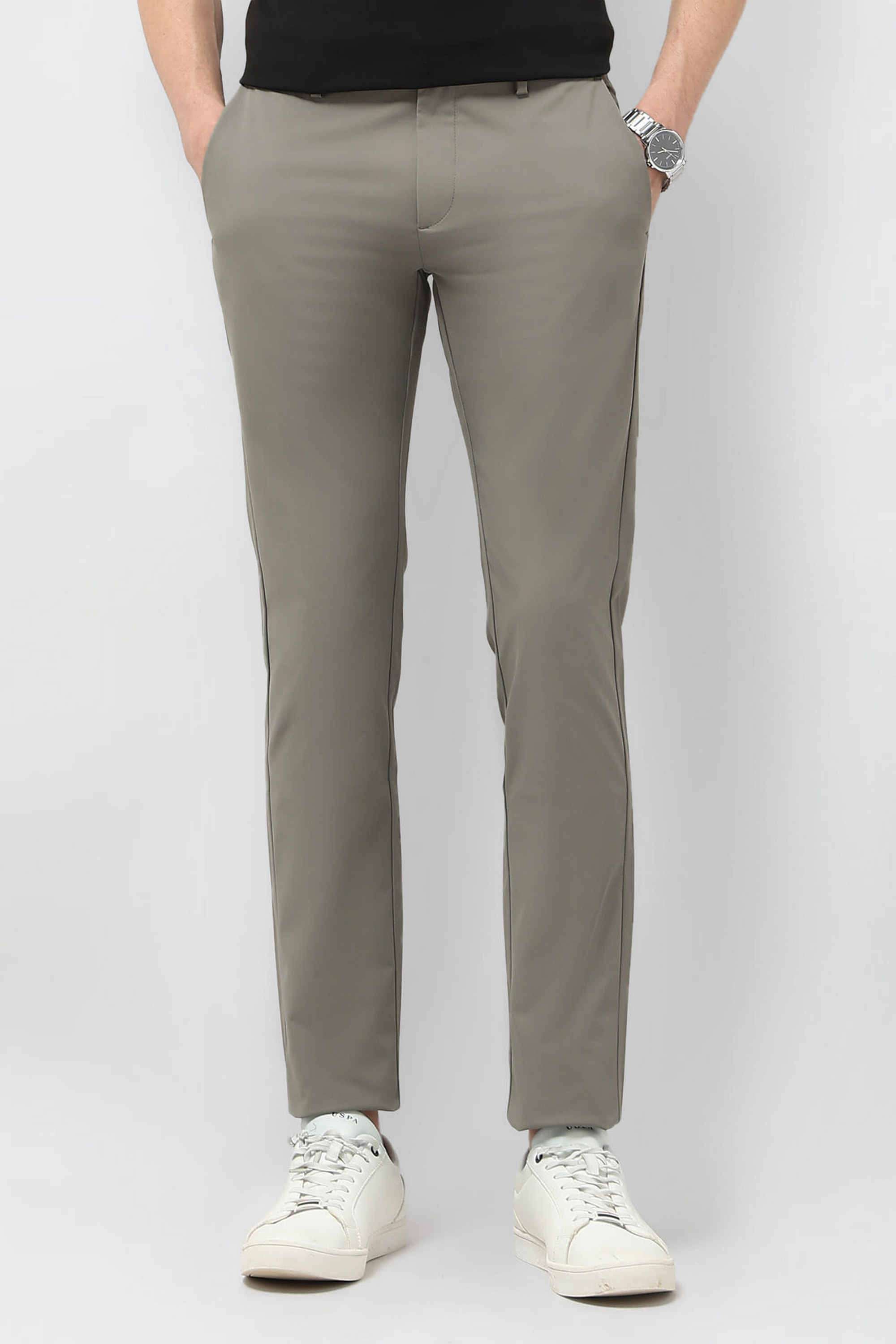 Solid-Blended-Fabric-Slim-Fit-Men-s-Casual-Wear-Trousers