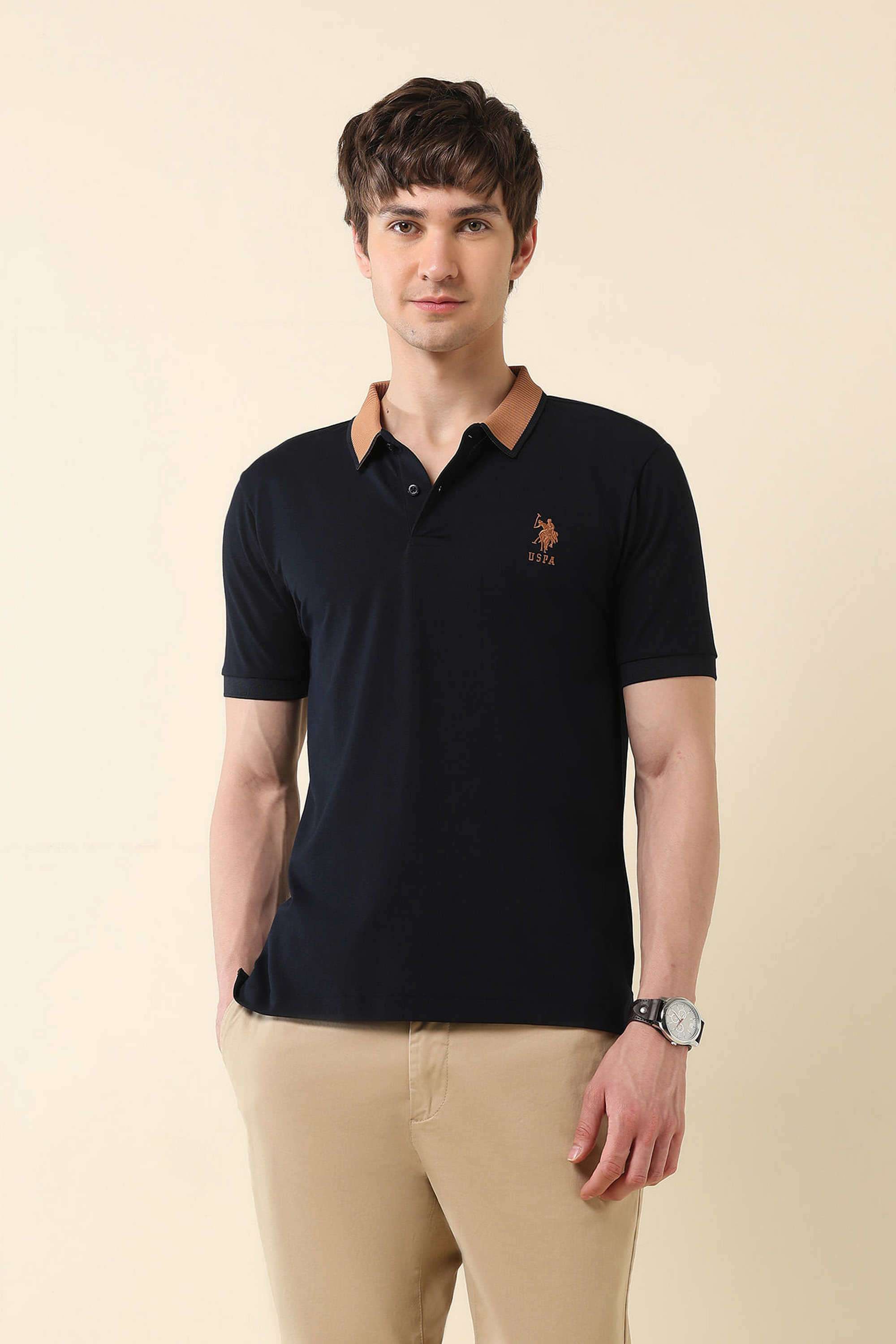 Solid-Cotton-Slim-Fit-Men-Polo-T-Shirt