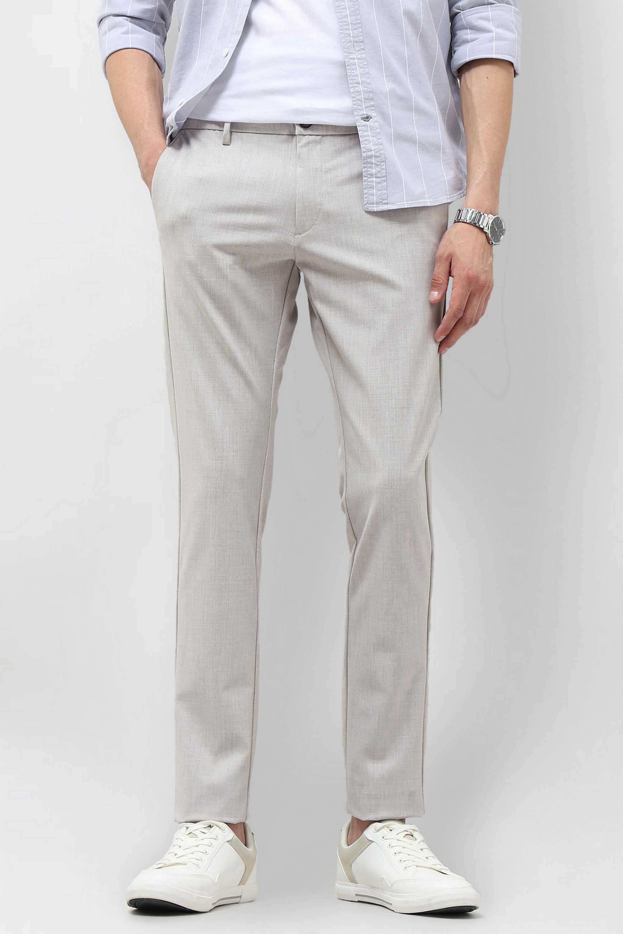 Solid-Blended-Fabric-Slim-Fit-Men-s-Casual-Trousers