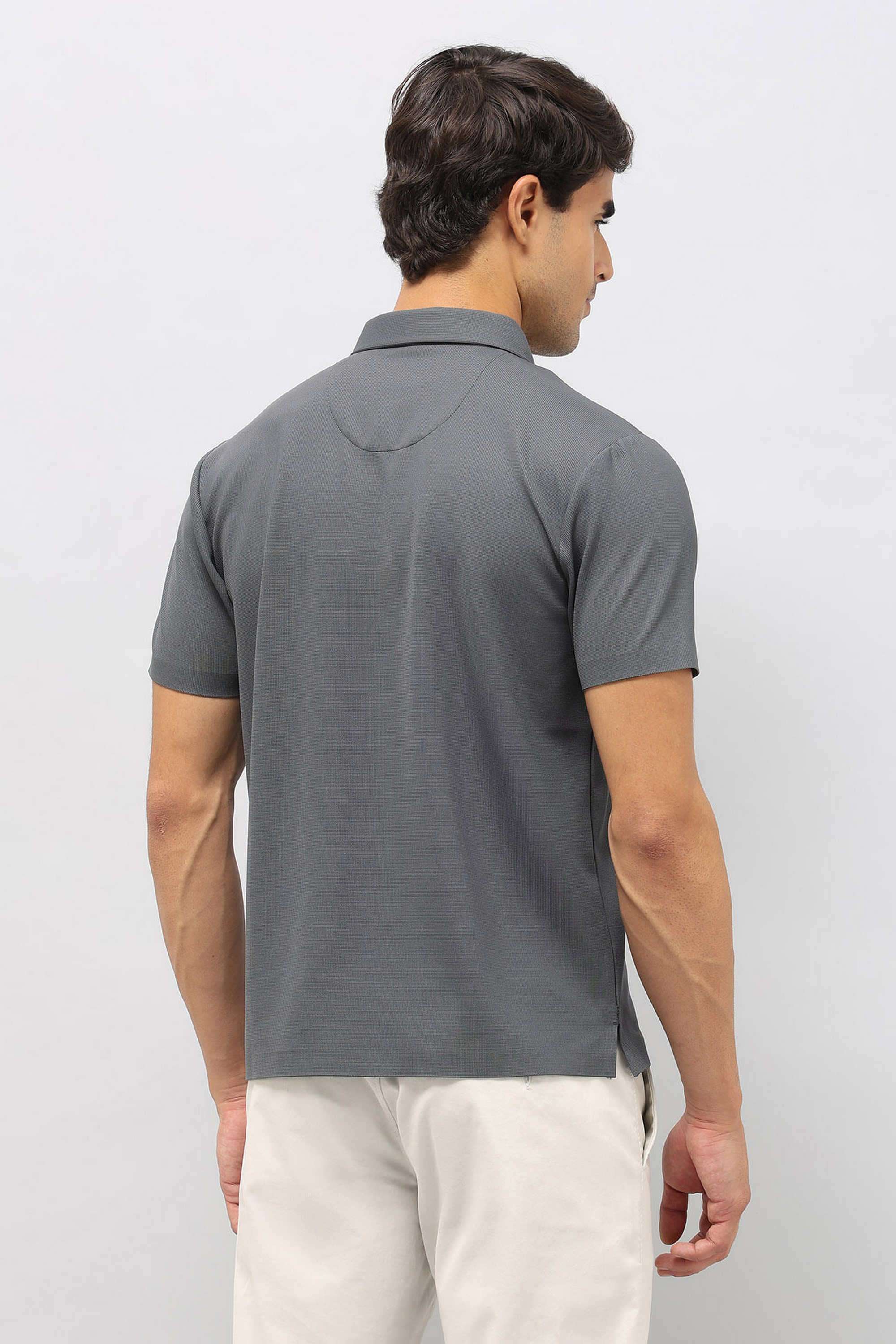 Solid-Nylon-Men-Casual-Wear-Slim-Fit-T-Shirt