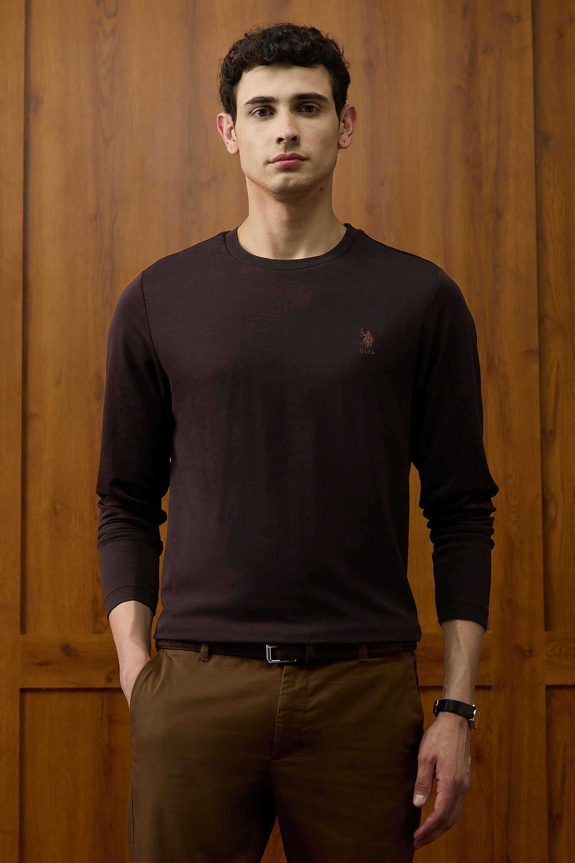 Solid-Rayon-Round-Neck-Men-s-T-Shirt