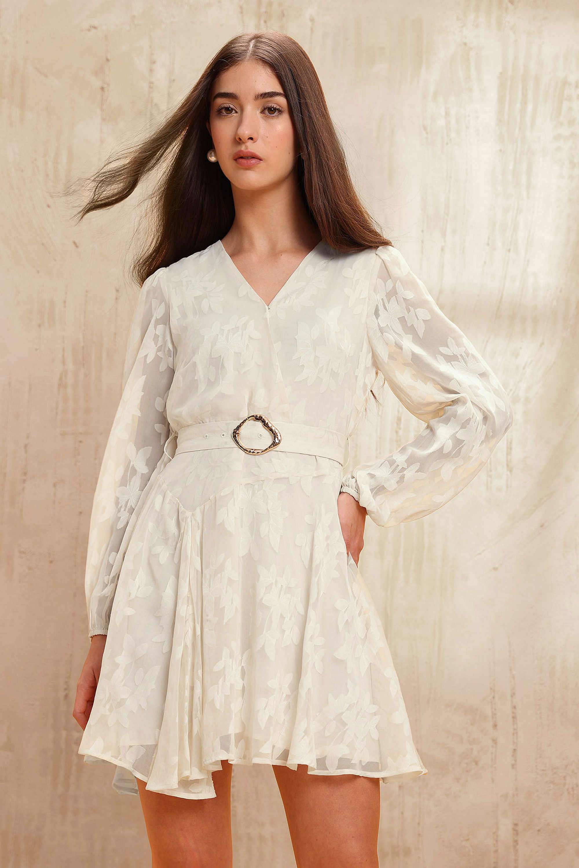 Printed-Viscose-V-Neck-Women-s-Dress