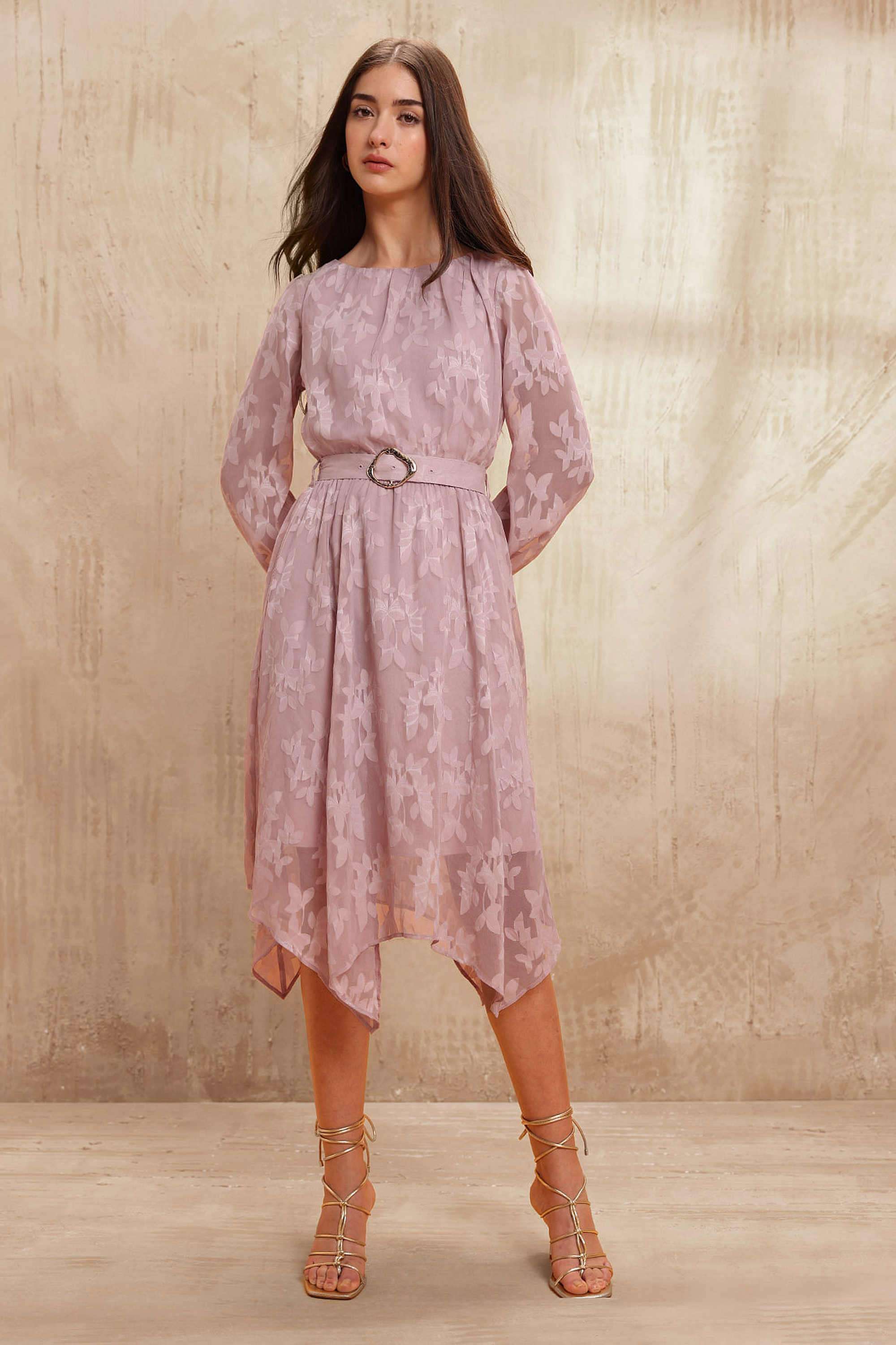 Printed-Polyester-Round-Neck-Women-s-Dress