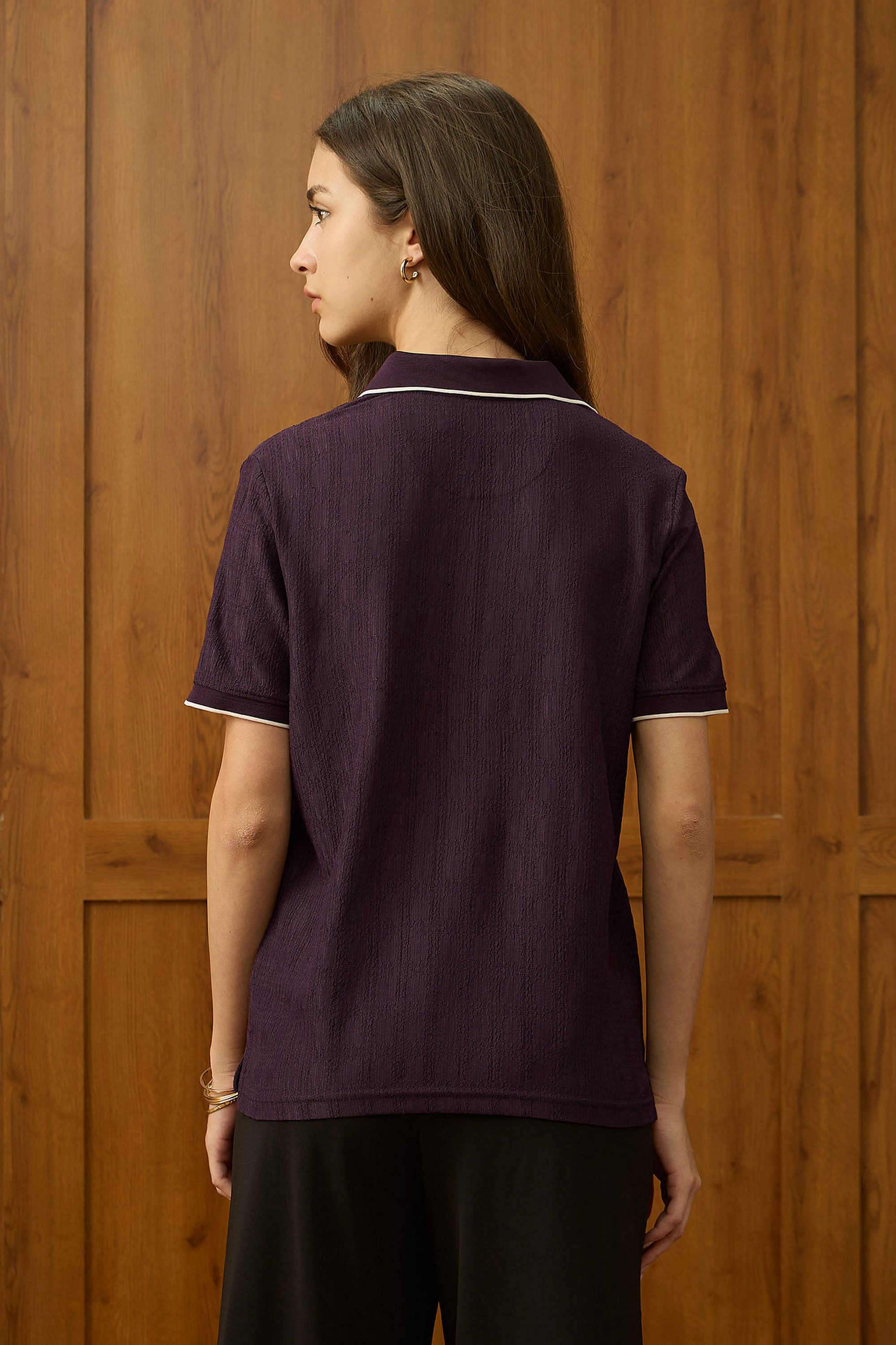 Textured-Polyester-Women-s-T-Shirt