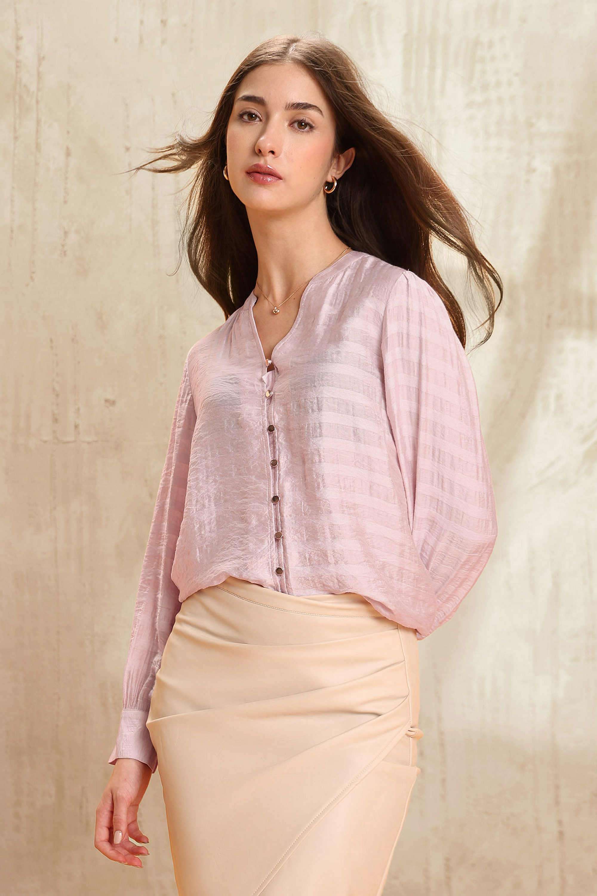Textured-Polyester-Women-s-Casual-Wear-Shirt