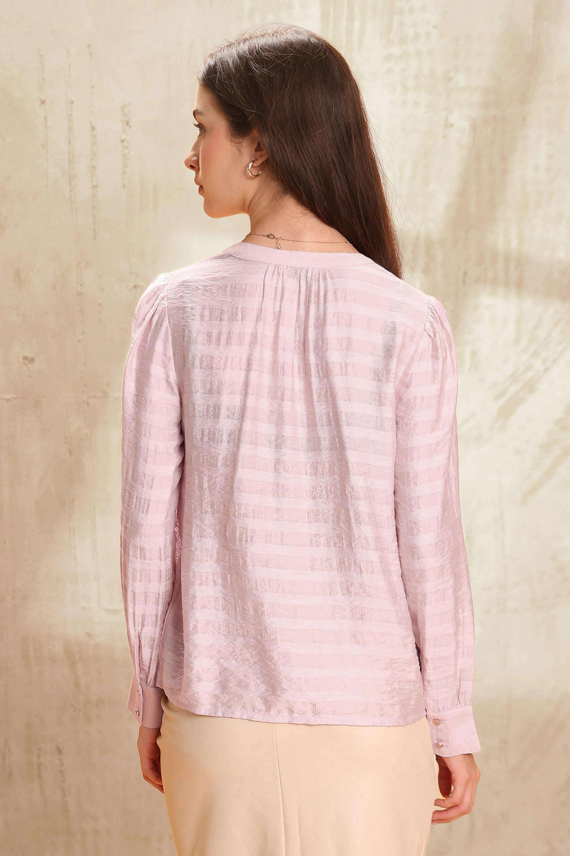Textured-Polyester-Women-s-Casual-Wear-Shirt