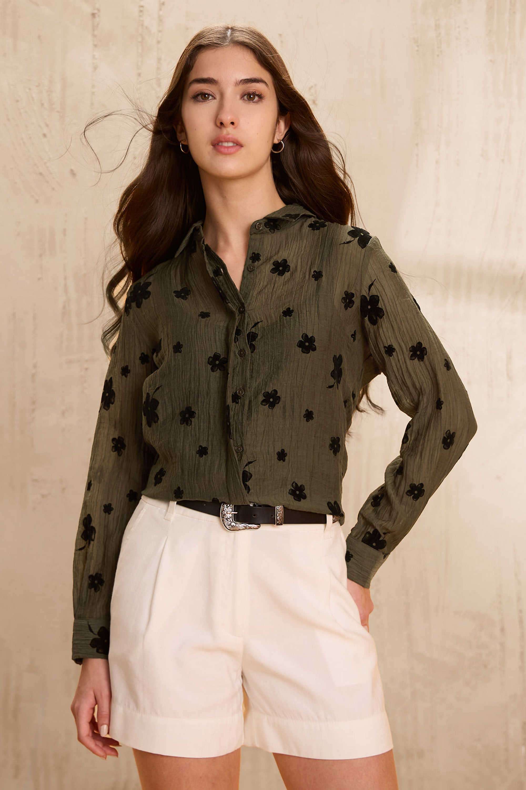 Solid-Viscose-Women-s-Shirt