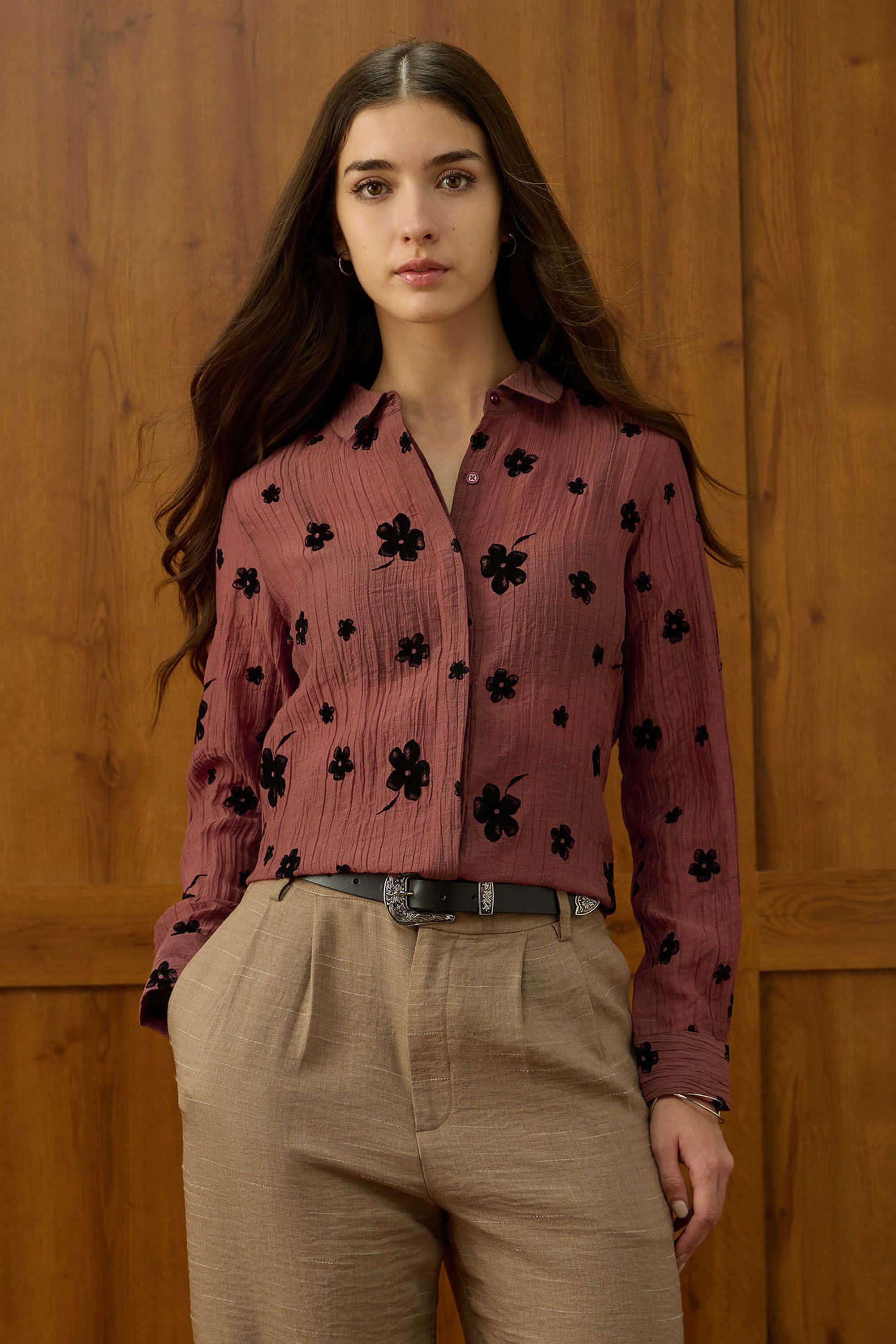 Solid-Viscose-Women-s-Shirt