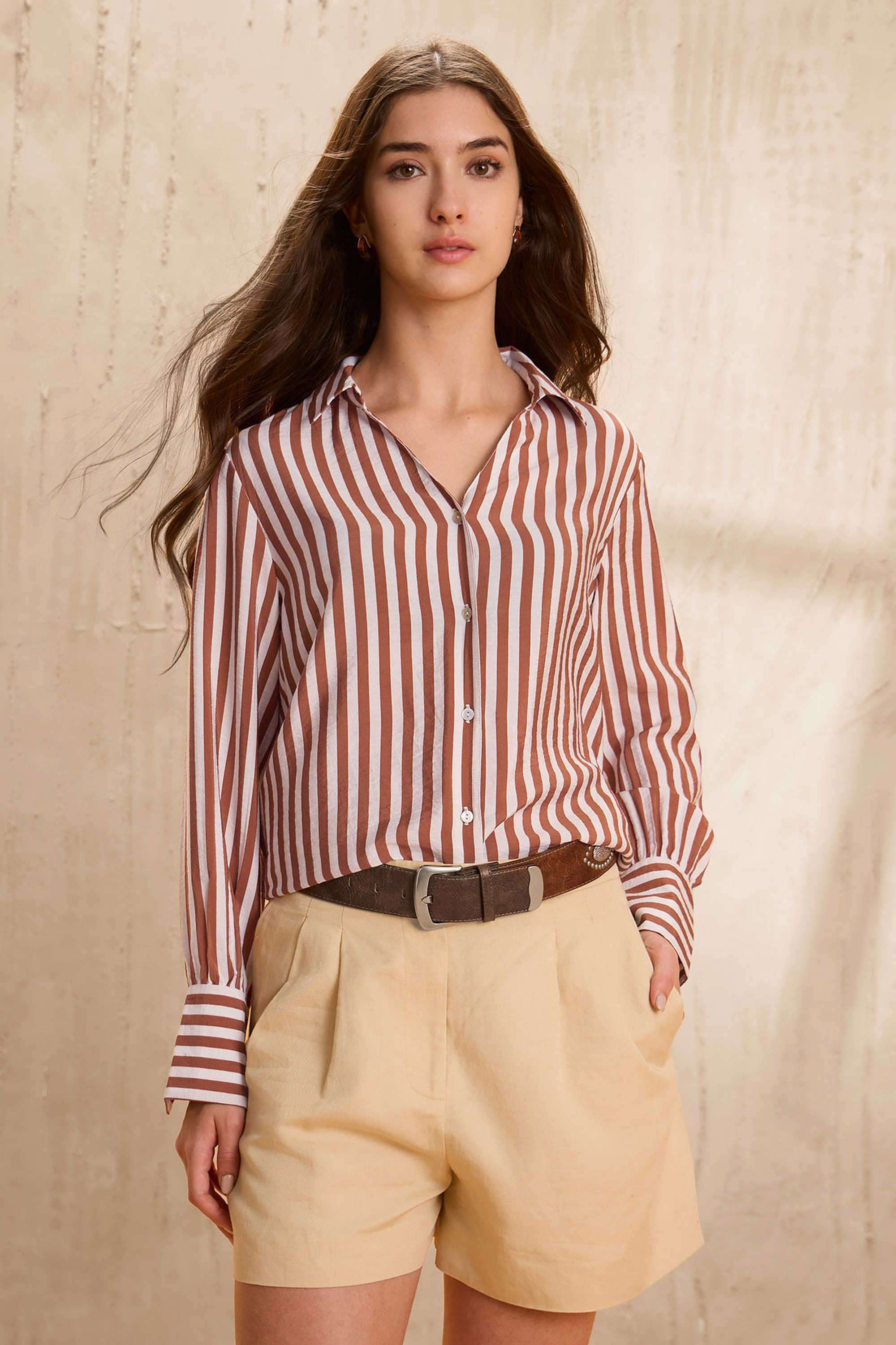 Stripes-Viscose-Women-s-Shirt