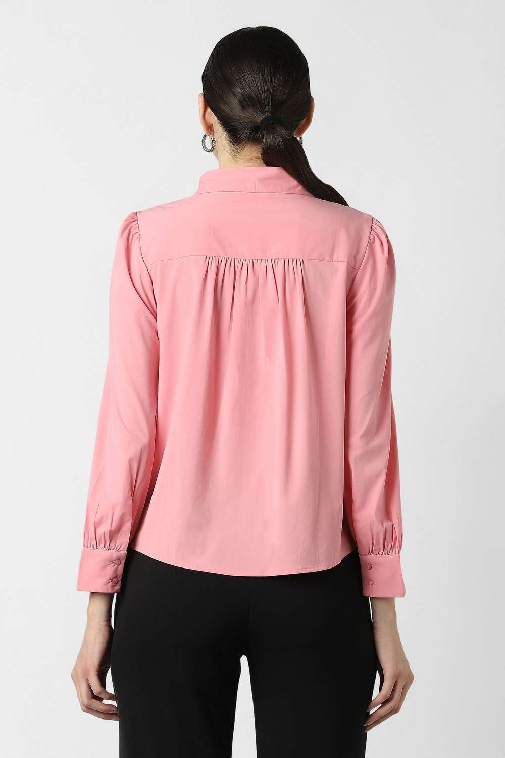 Solid-Polyester-Regular-Fit-Women-s-Shirt