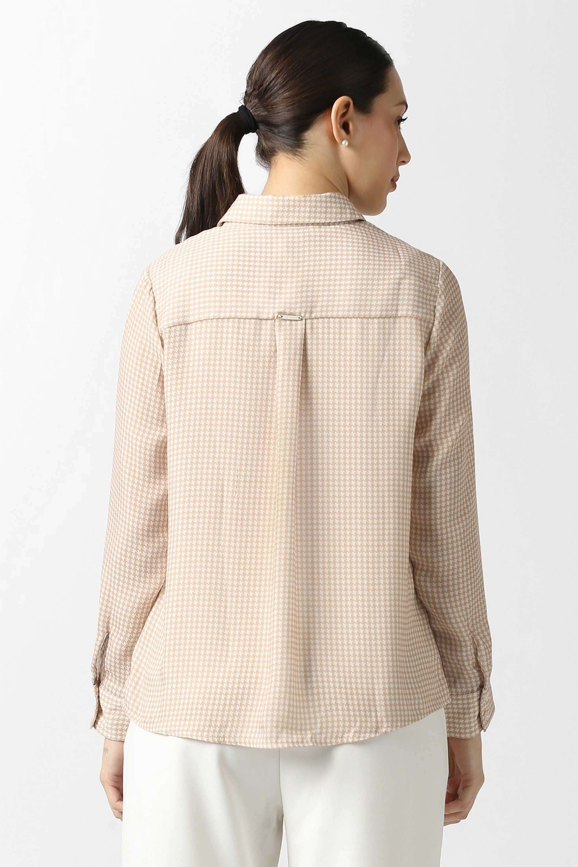 Solid-Blended-Fabric-Women-s-Casual-Wear-Shirt