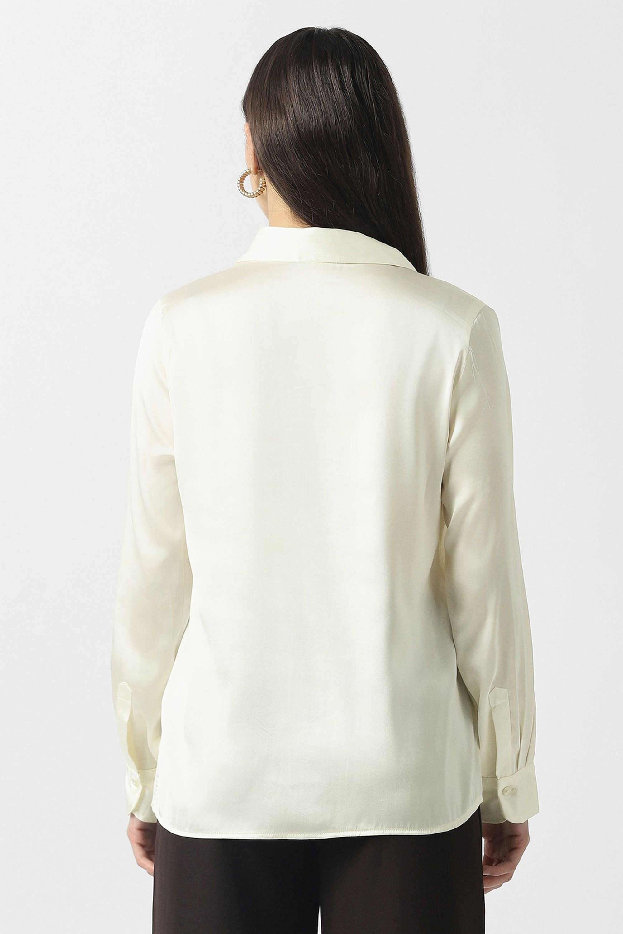Solid-Blended-Fabric-Women-Casual-Wear-Shirt