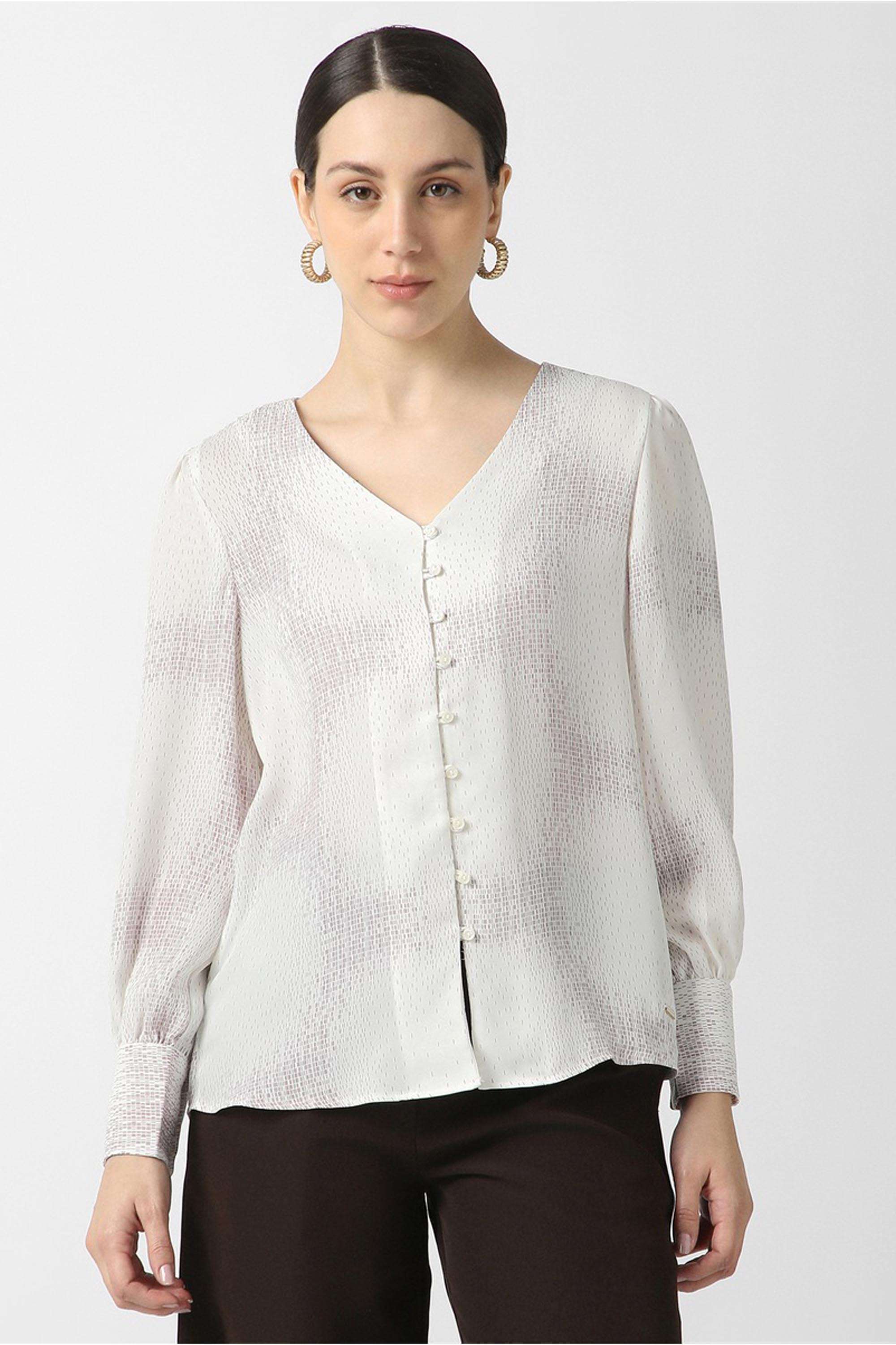 Solid-Blended-Fabric-Women-s-Shirt