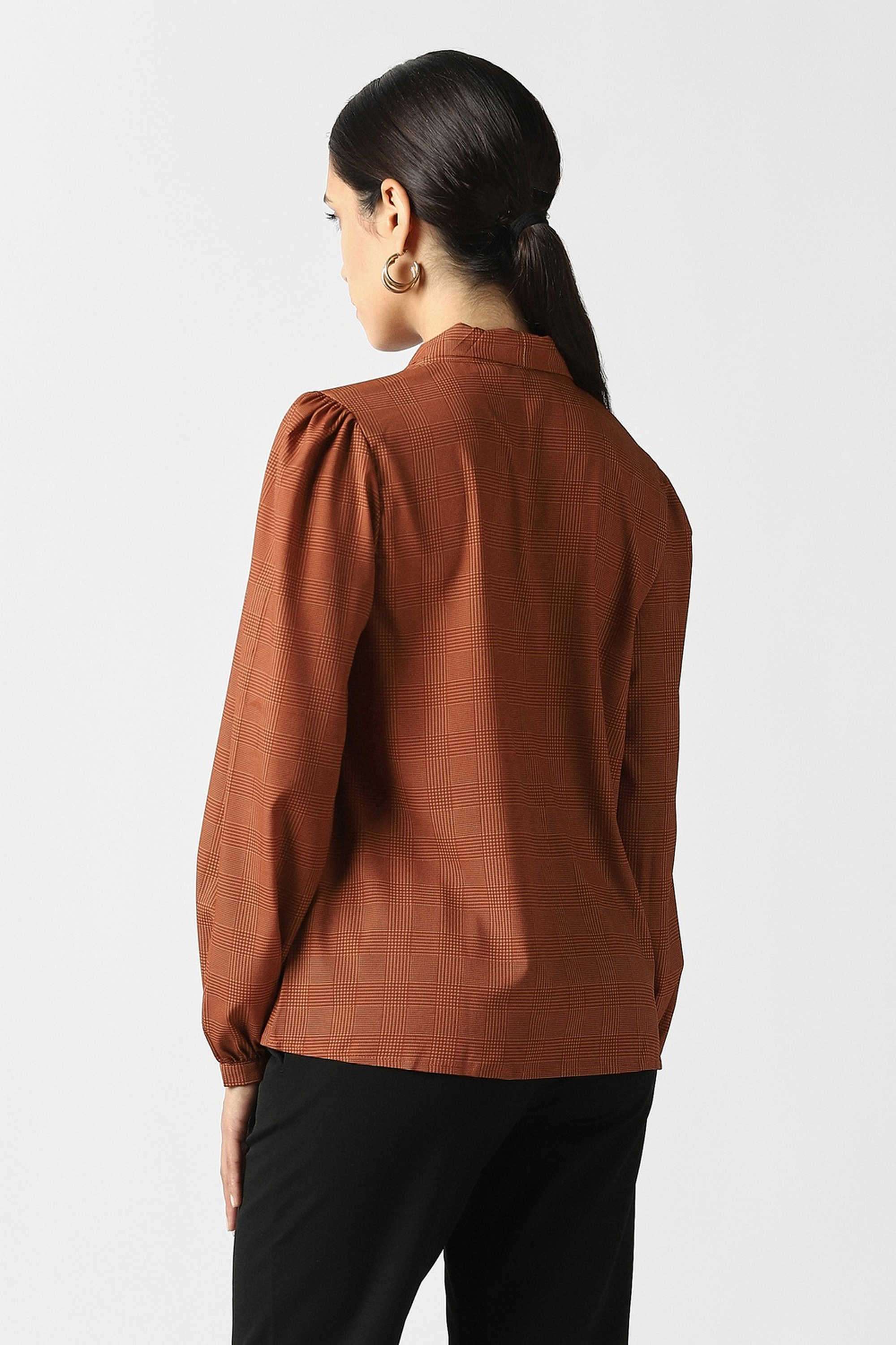 Solid-Blended-Fabric-Women-s-Casual-Wear-Top