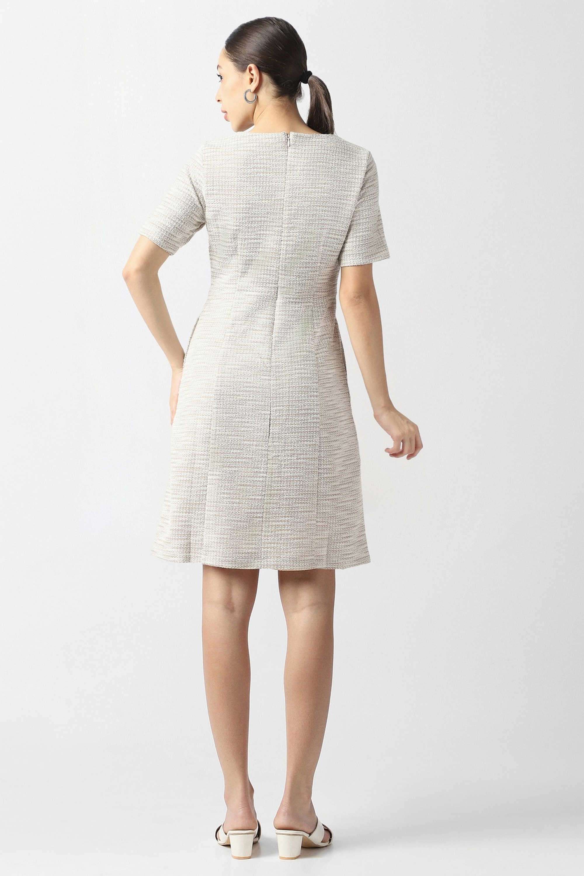 Textured-Blended-Fabric-Regular-Fit-Women-s-Dress