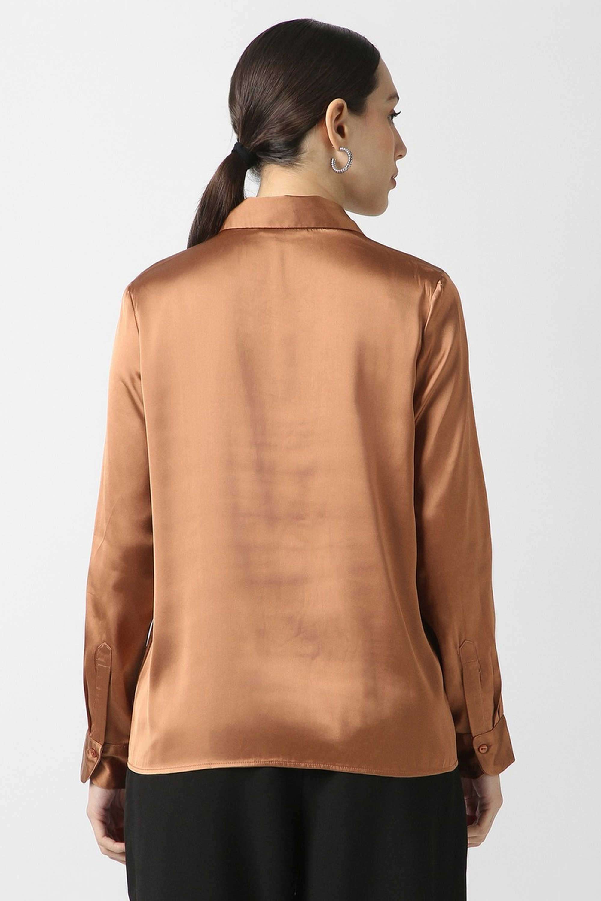 Solid-Polyester-Regular-Fit-Women-s-Shirt