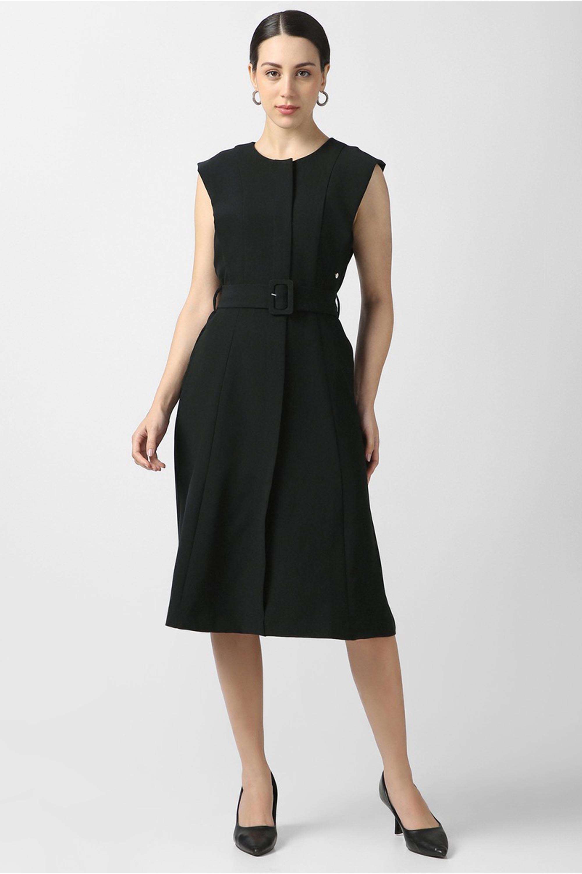 Solid-Blended-Fabric-Women-s-Dress