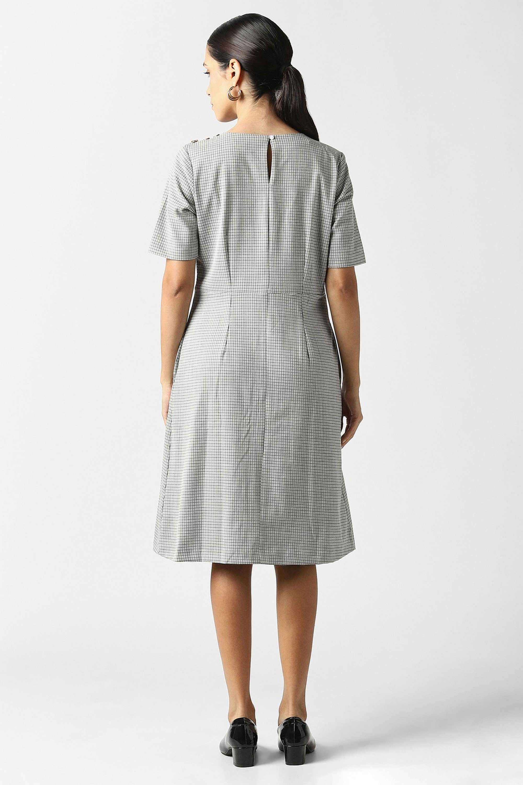 Solid-Blended-Fabric-Women-s-Dress