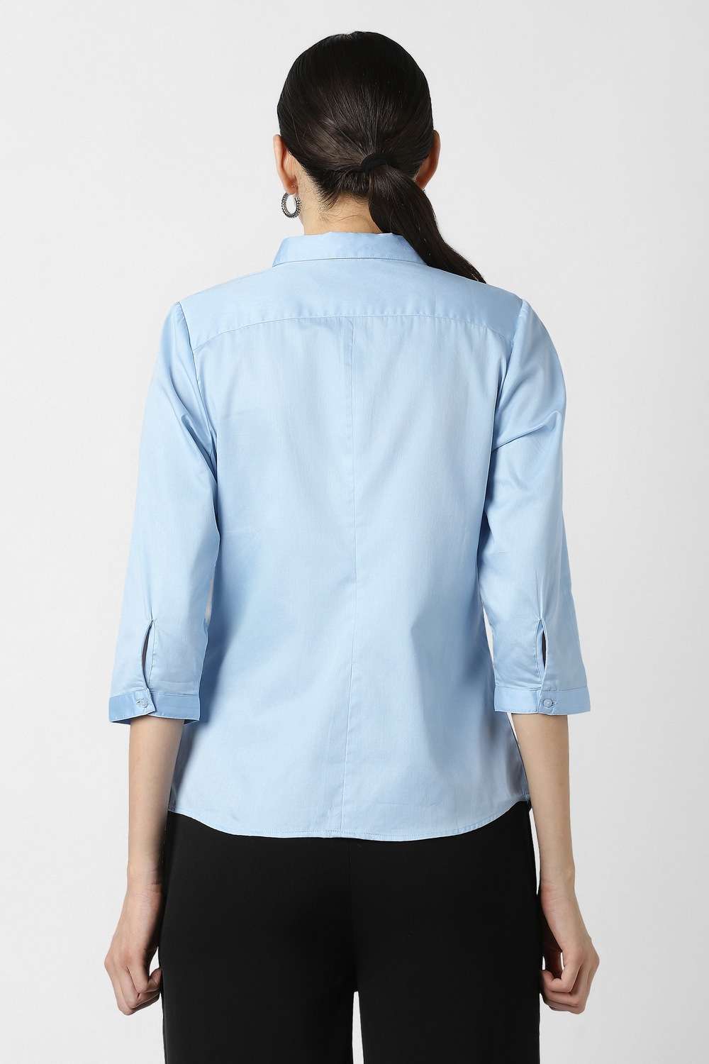 Solid-Cotton-Women-Formal-Wear-Shirt