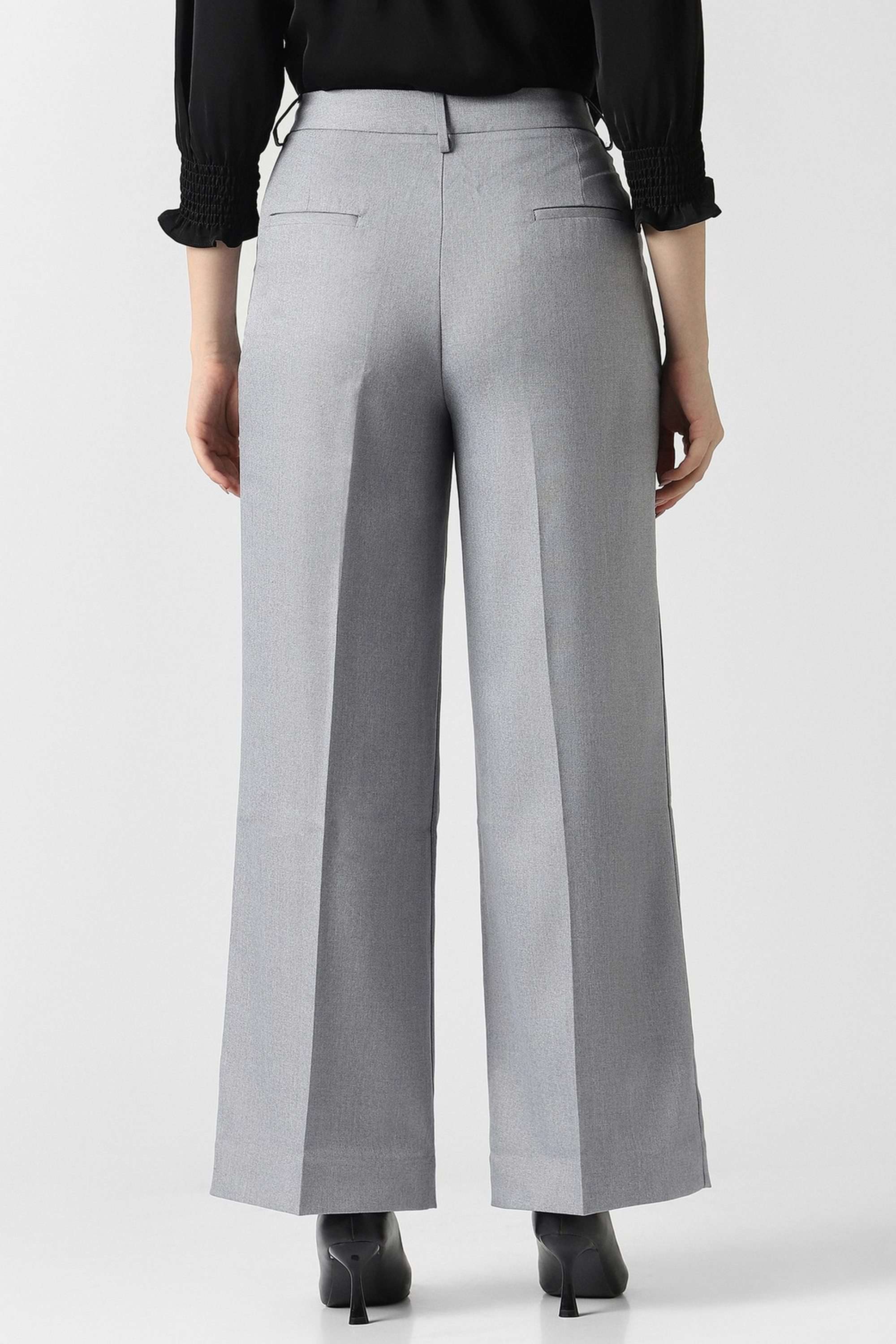 Solid-Regular-Fit-Blended-Fabric-Women-s-Casual-Wear-Trousers