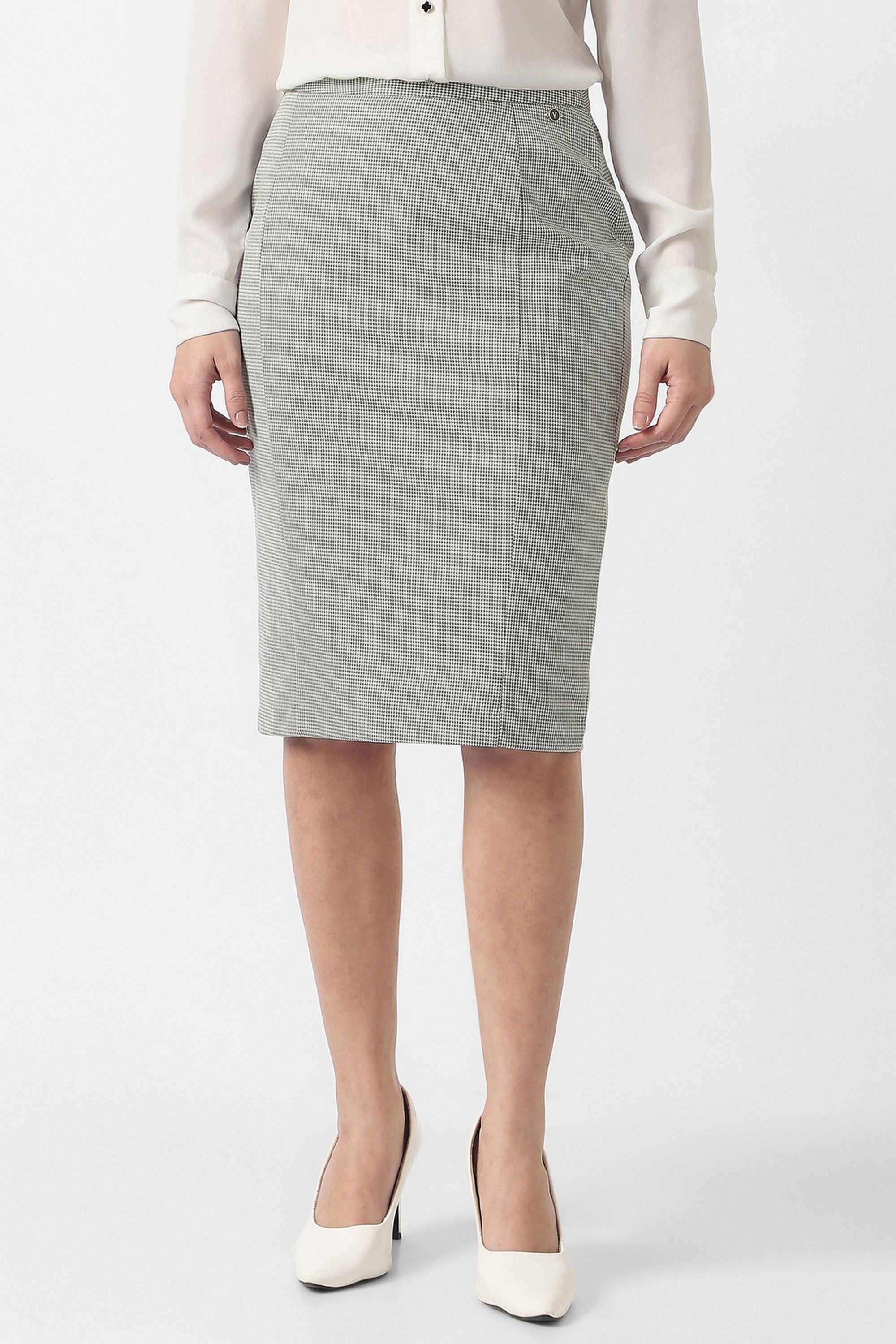 Solid-Regular-Fit-Blended-Fabric-Women-s-Casual-Wear-Skirts