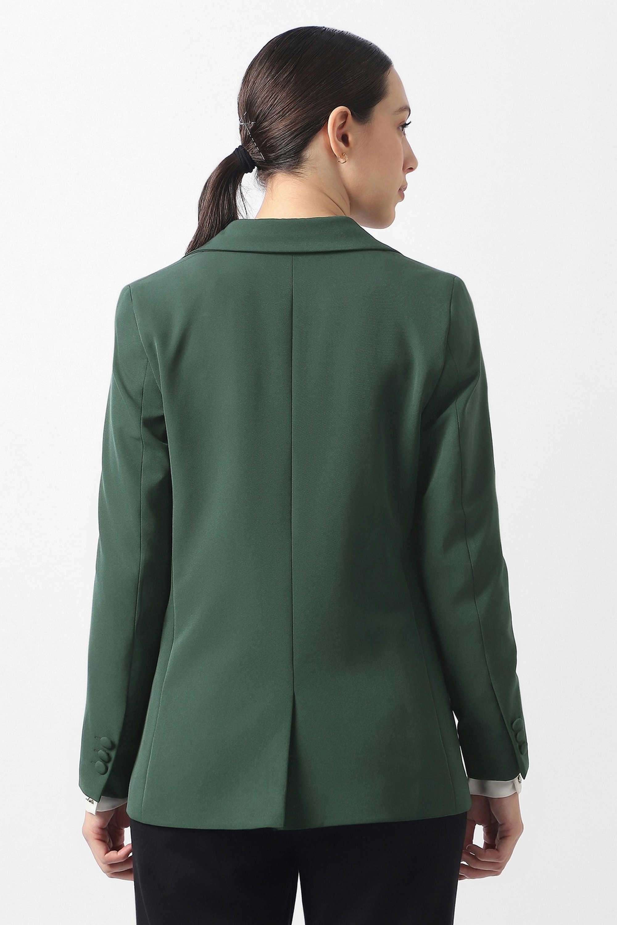 Solid-Blended-Fabric-Women-s-Casual-Wear-Blazer