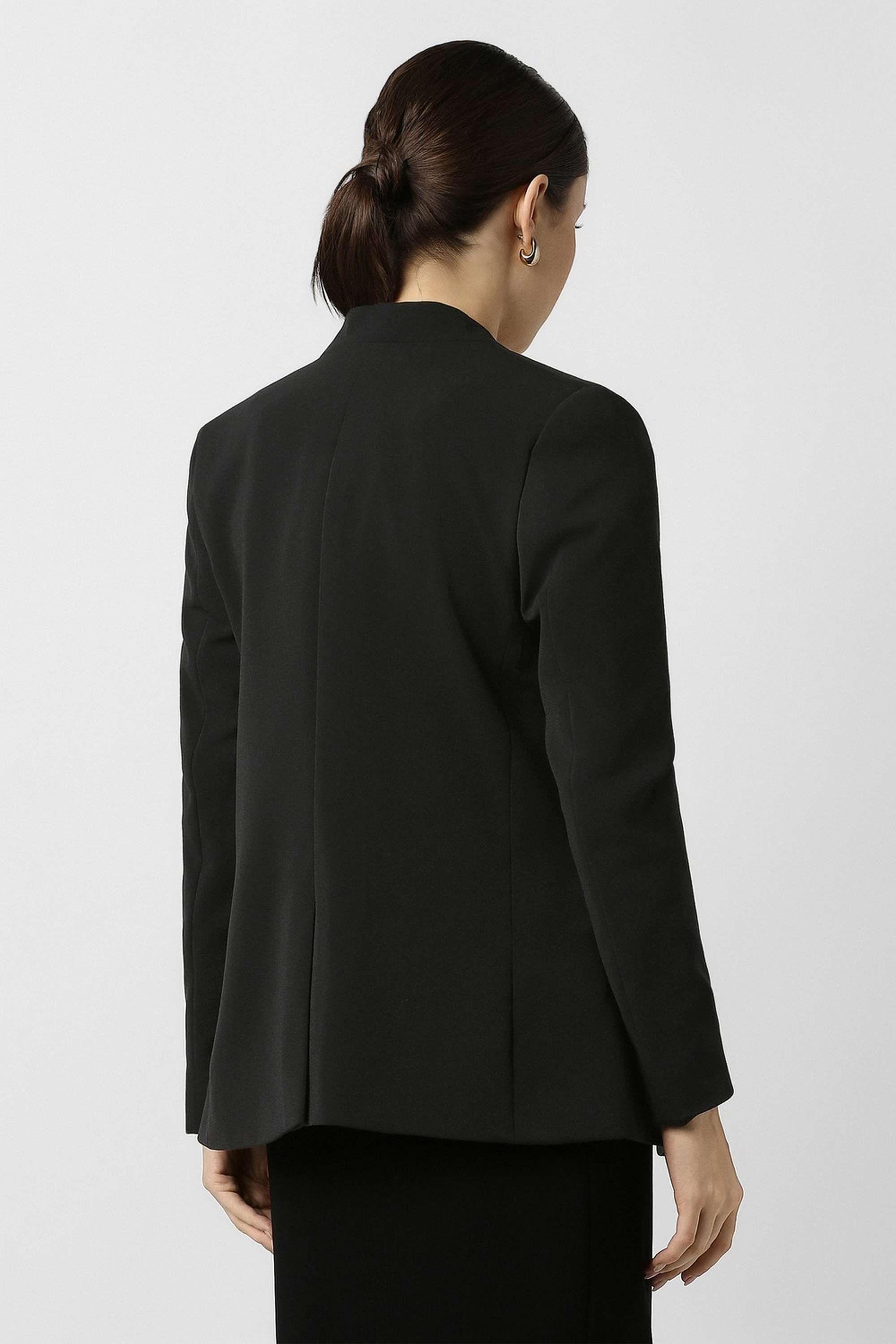 Solid-Polyester-Blend-Regular-Fit-Women-s-Formal-Wear-Blazer