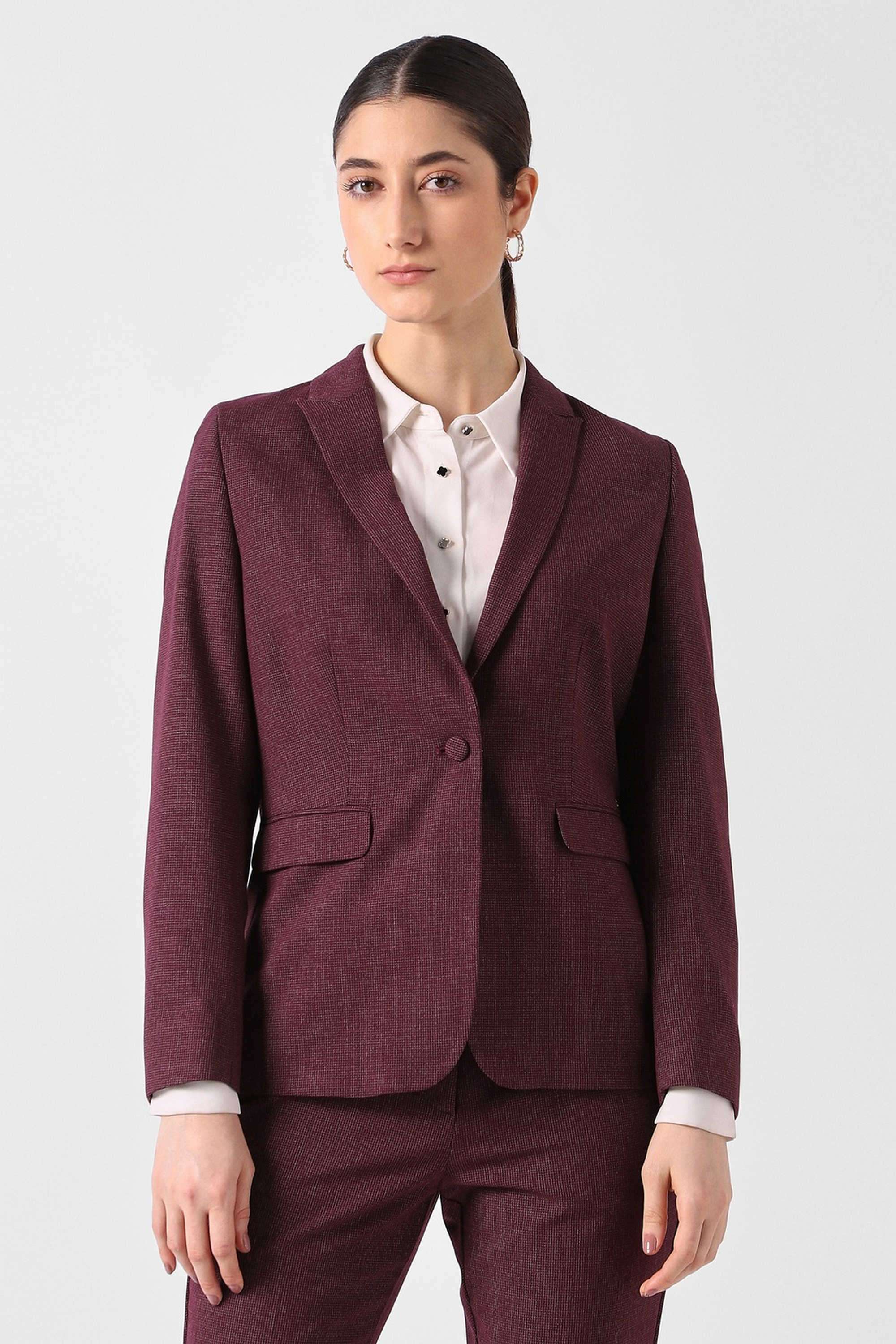 Textured-Blended-Fabric-Regular-Fit-Women-s-Blazer