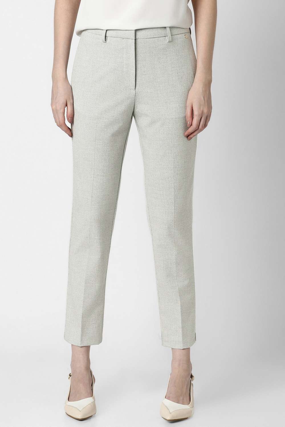 Textured-Polyester-Tapered-Fit-Women-s-Trousers