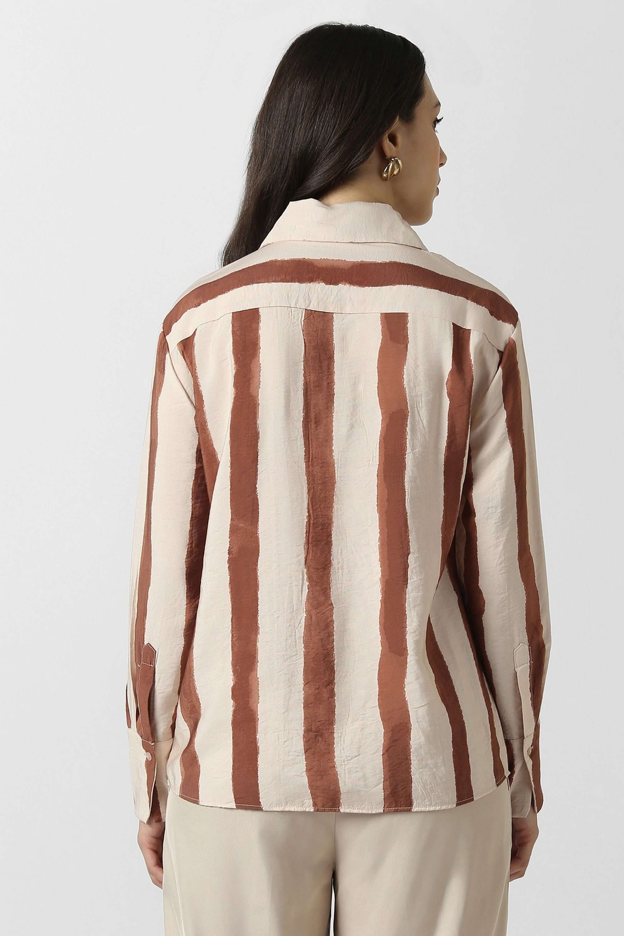 Solid-Blended-Fabric-Women-s-Shirt