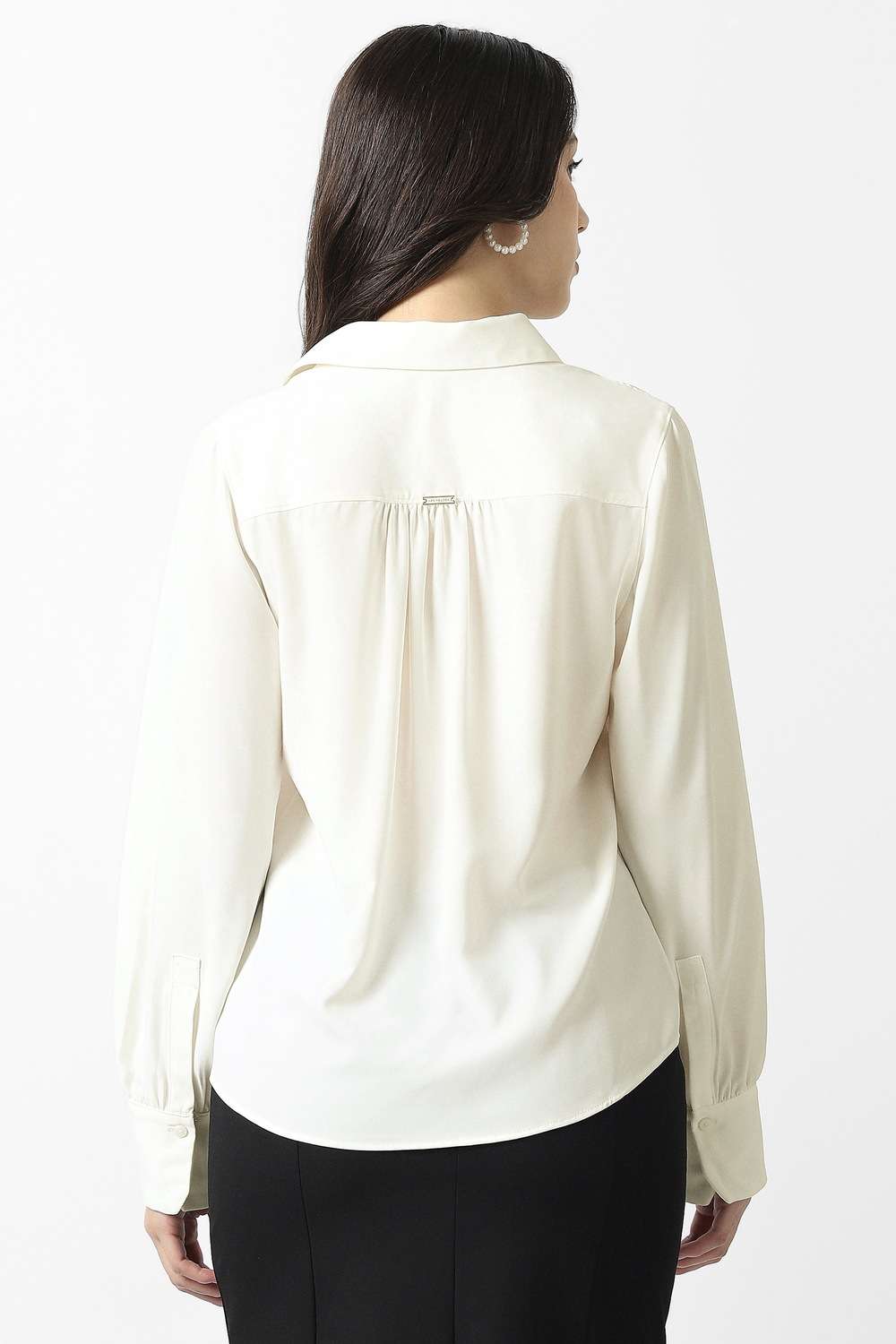 Solid-Polyester-Regular-Fit-Women-s-Shirt