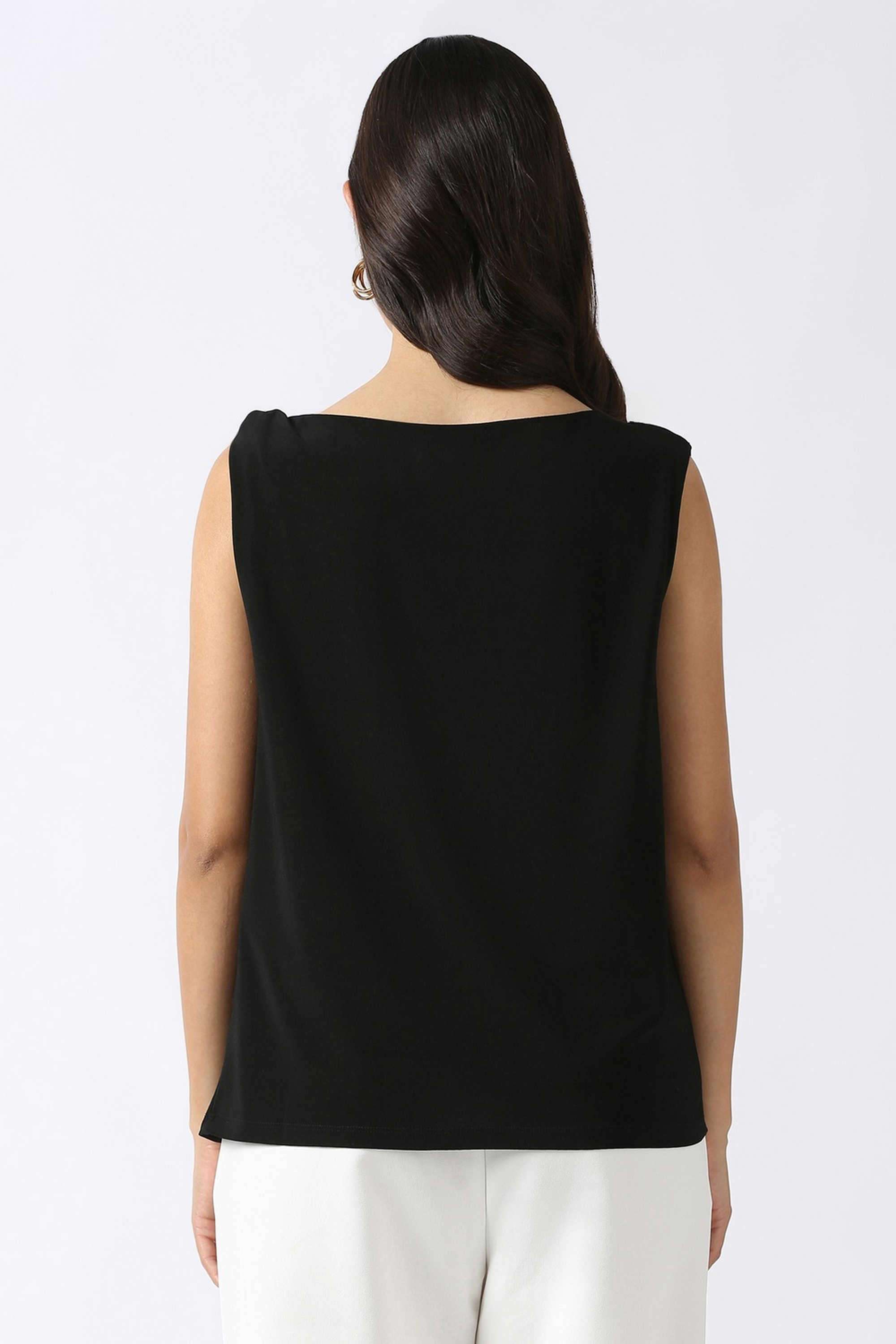 Solid-Blended-Fabric-Women-Top