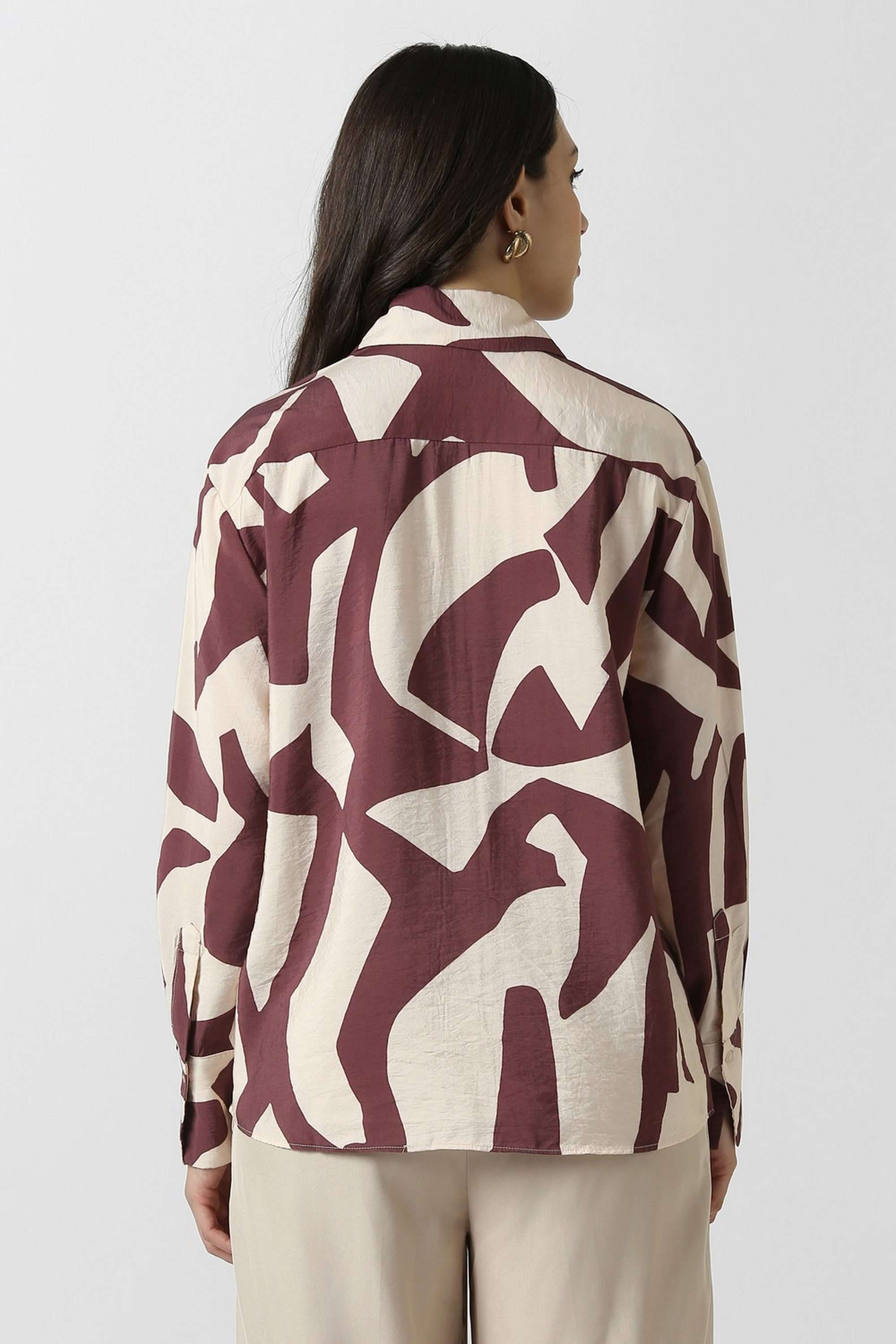 Solid-Blended-Fabric-Women-s-Shirt