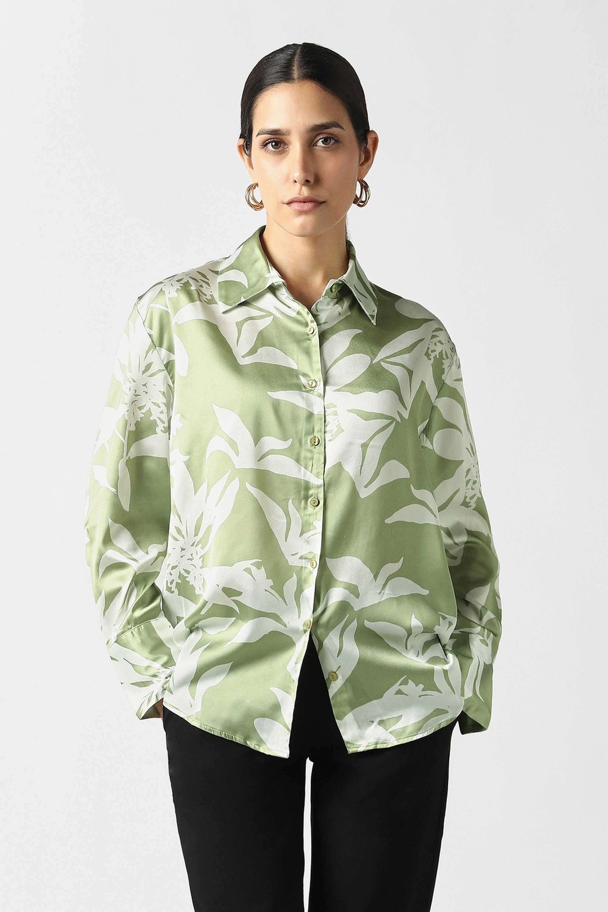 Solid-Blended-Fabric-Women-s-Casual-Wear-Shirt