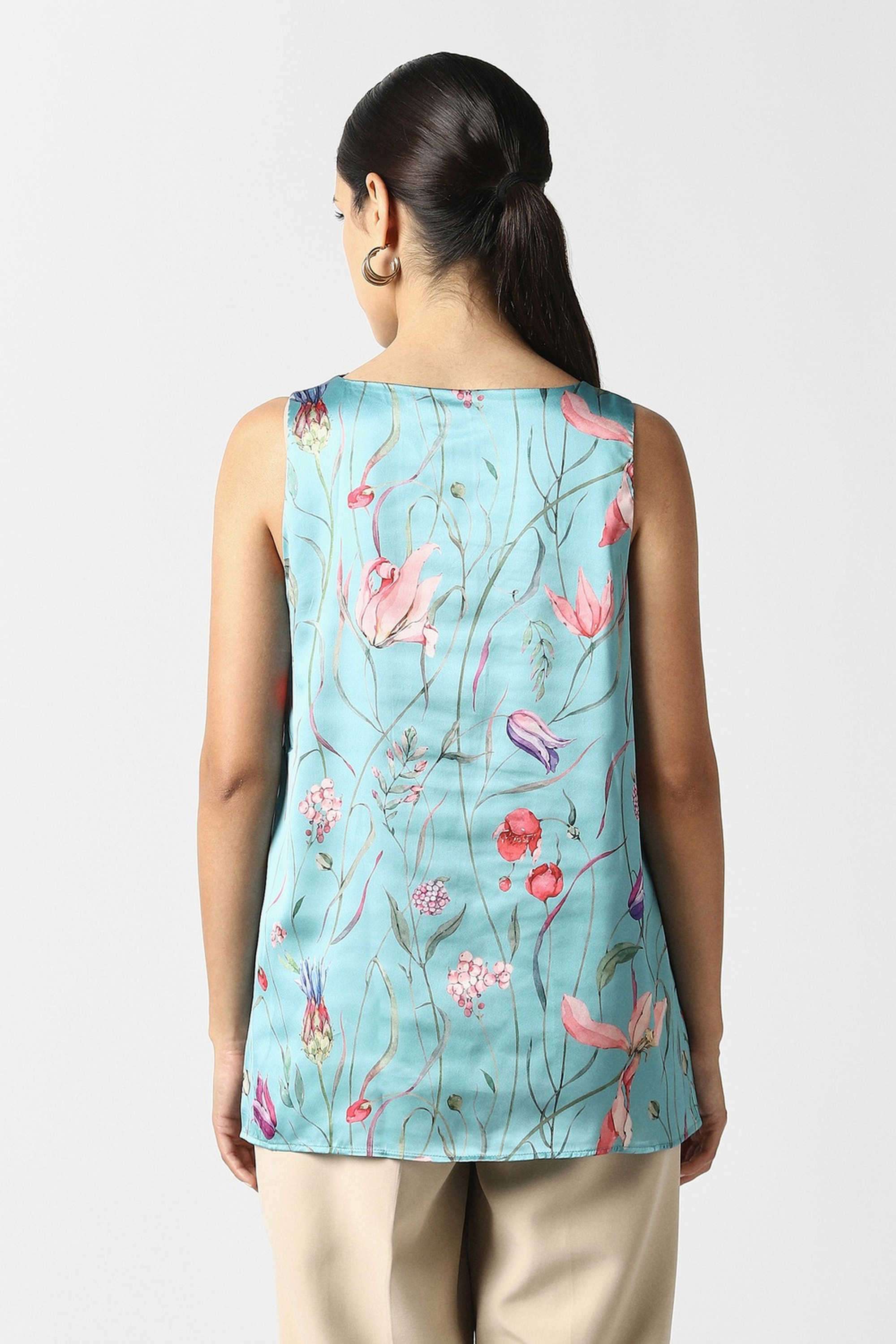 Solid-Blended-Fabric-Women-s-Casual-Wear-Top