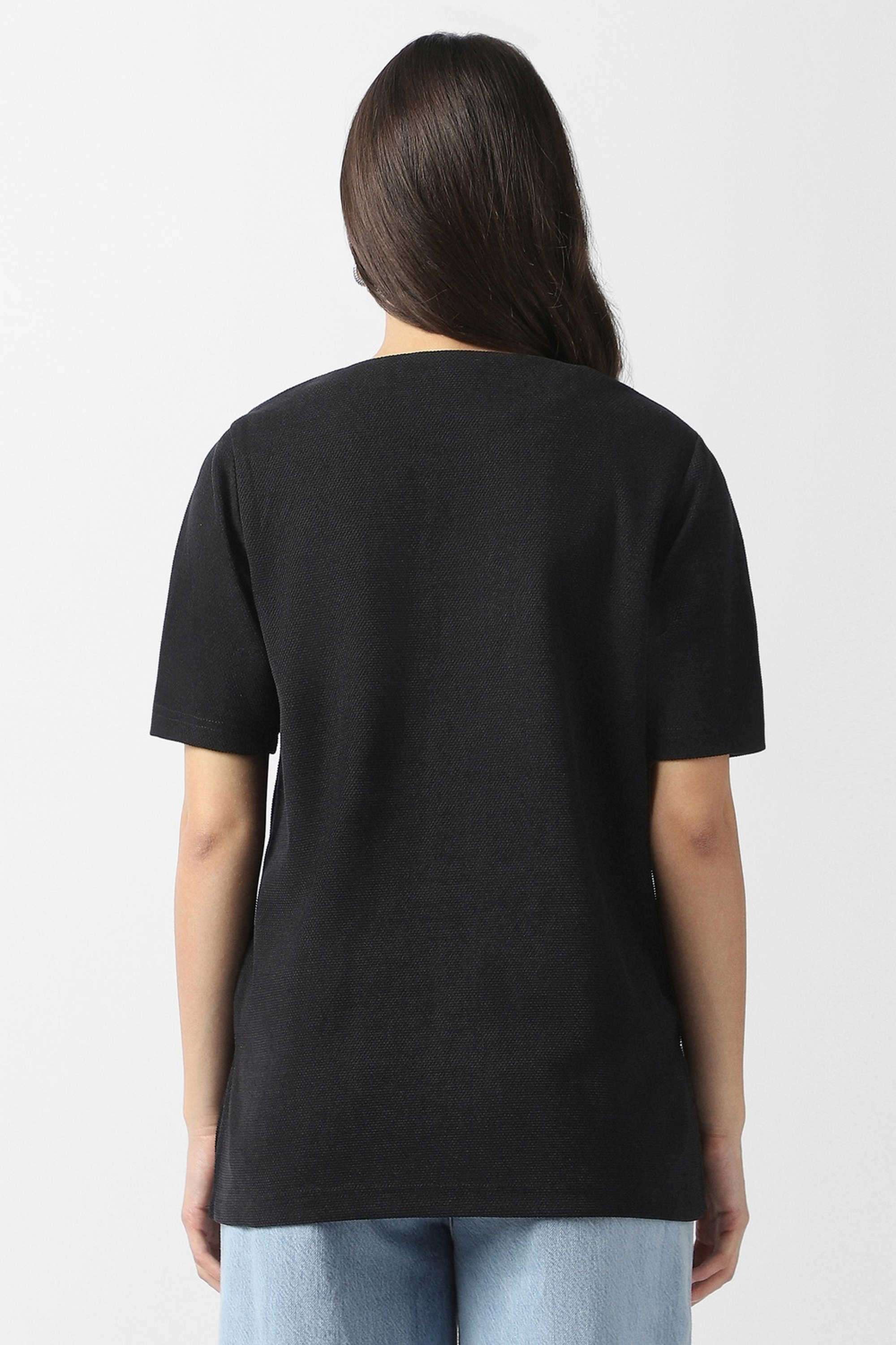 Solid-Polyester-Regular-Fit-Women-s-Top