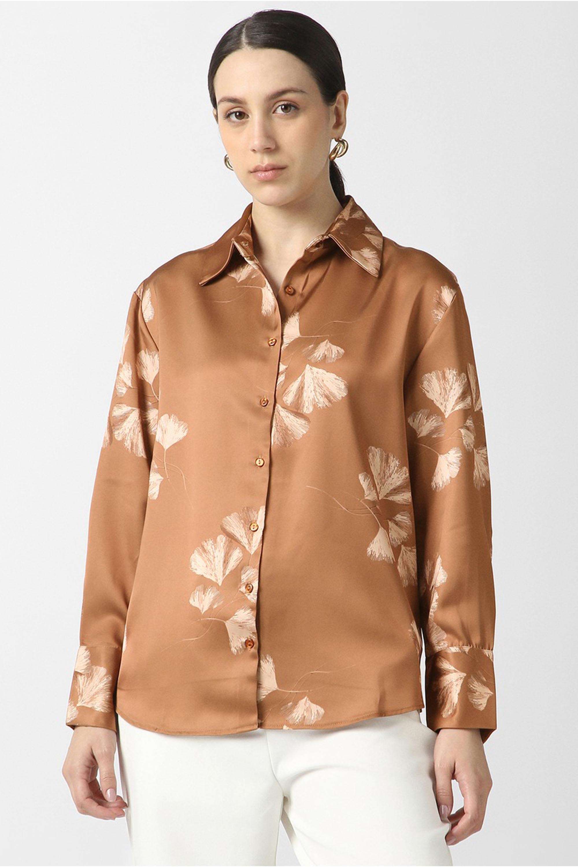 Solid-Blended-Fabric-Women-s-Shirt