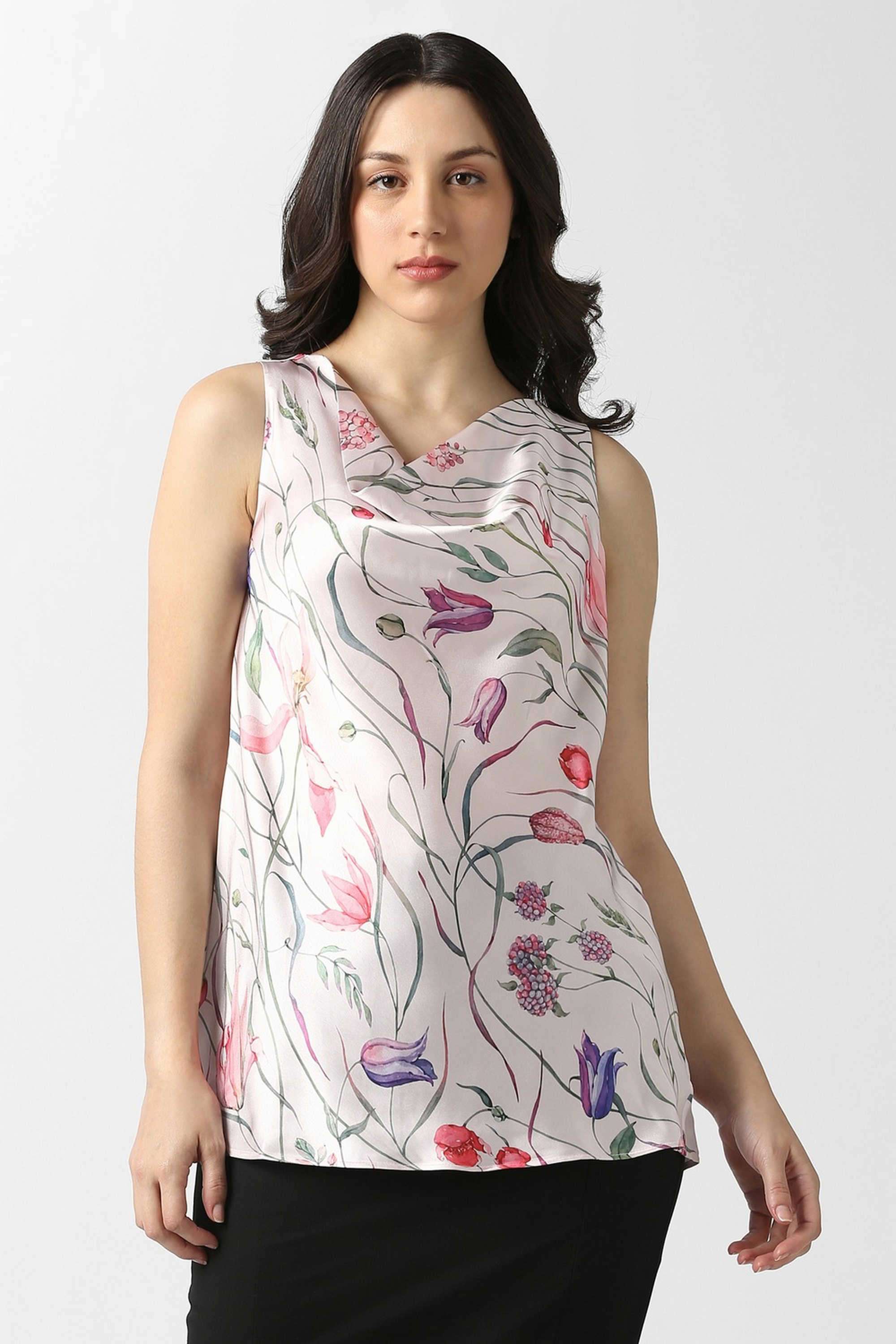 Solid-Blended-Fabric-Women-s-Casual-Wear-Top