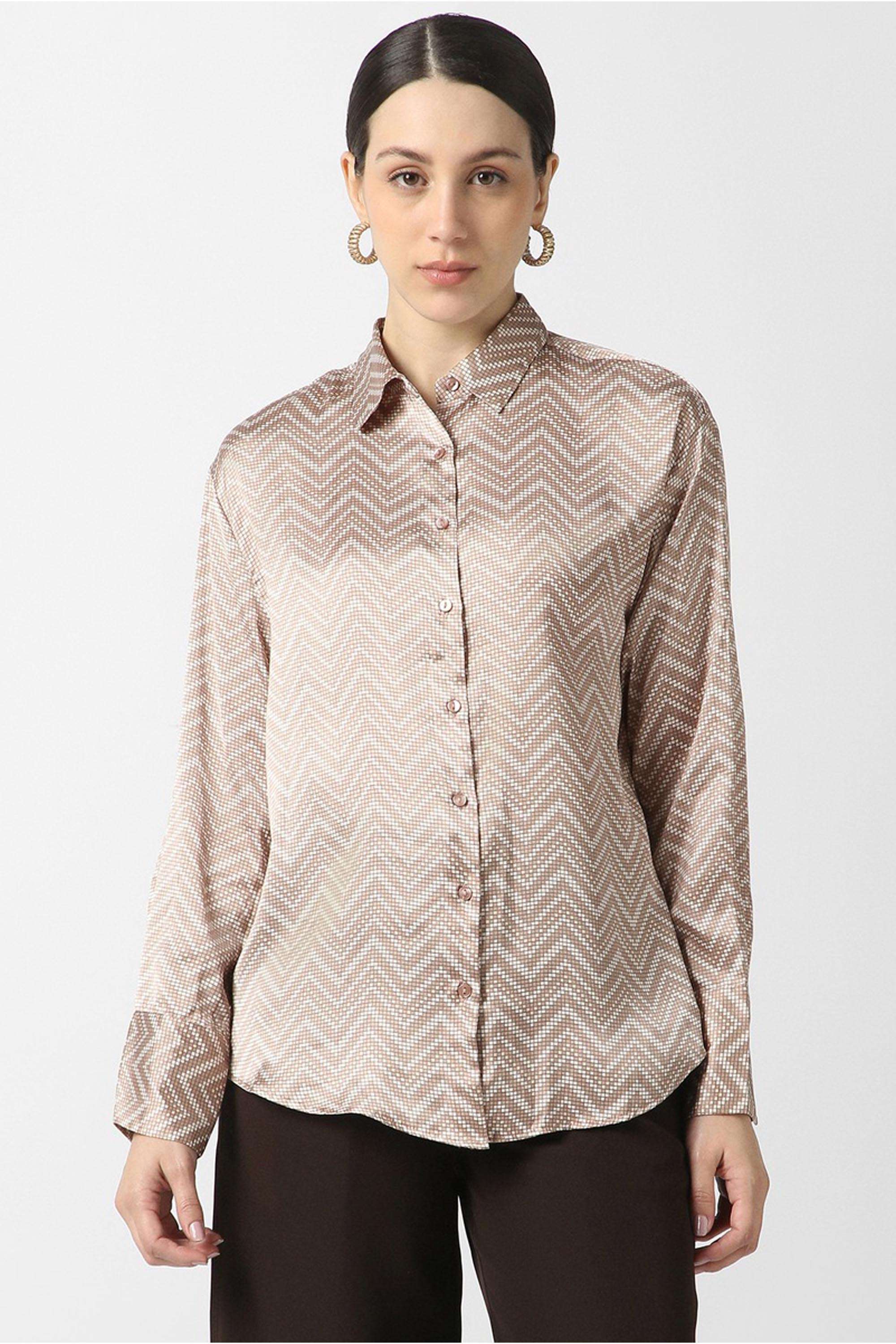 Solid-Blended-Fabric-Women-s-Shirt