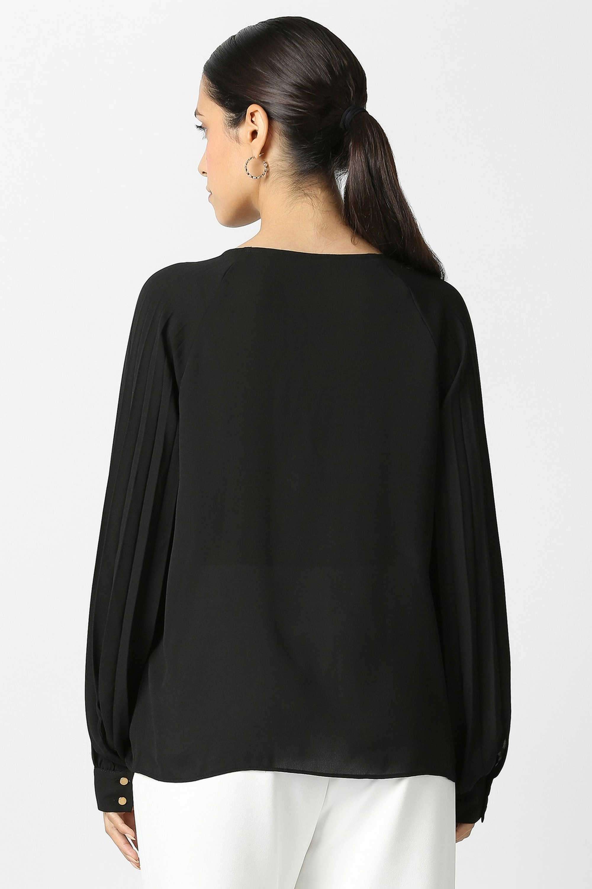 Solid-Blended-Fabric-Women-s-Casual-Wear-Top