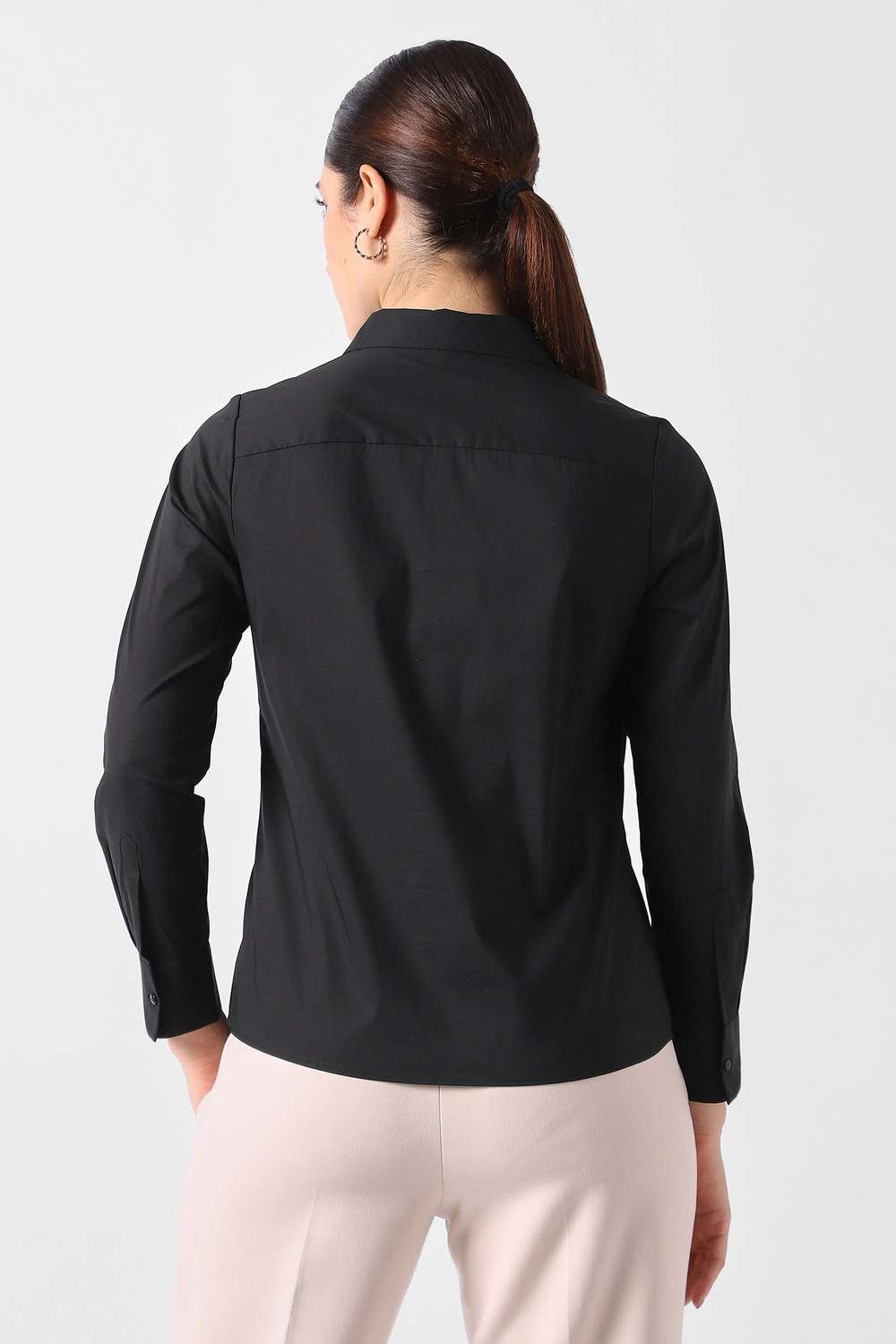 Solid-Cotton-Women-Formal-Wear-Shirt
