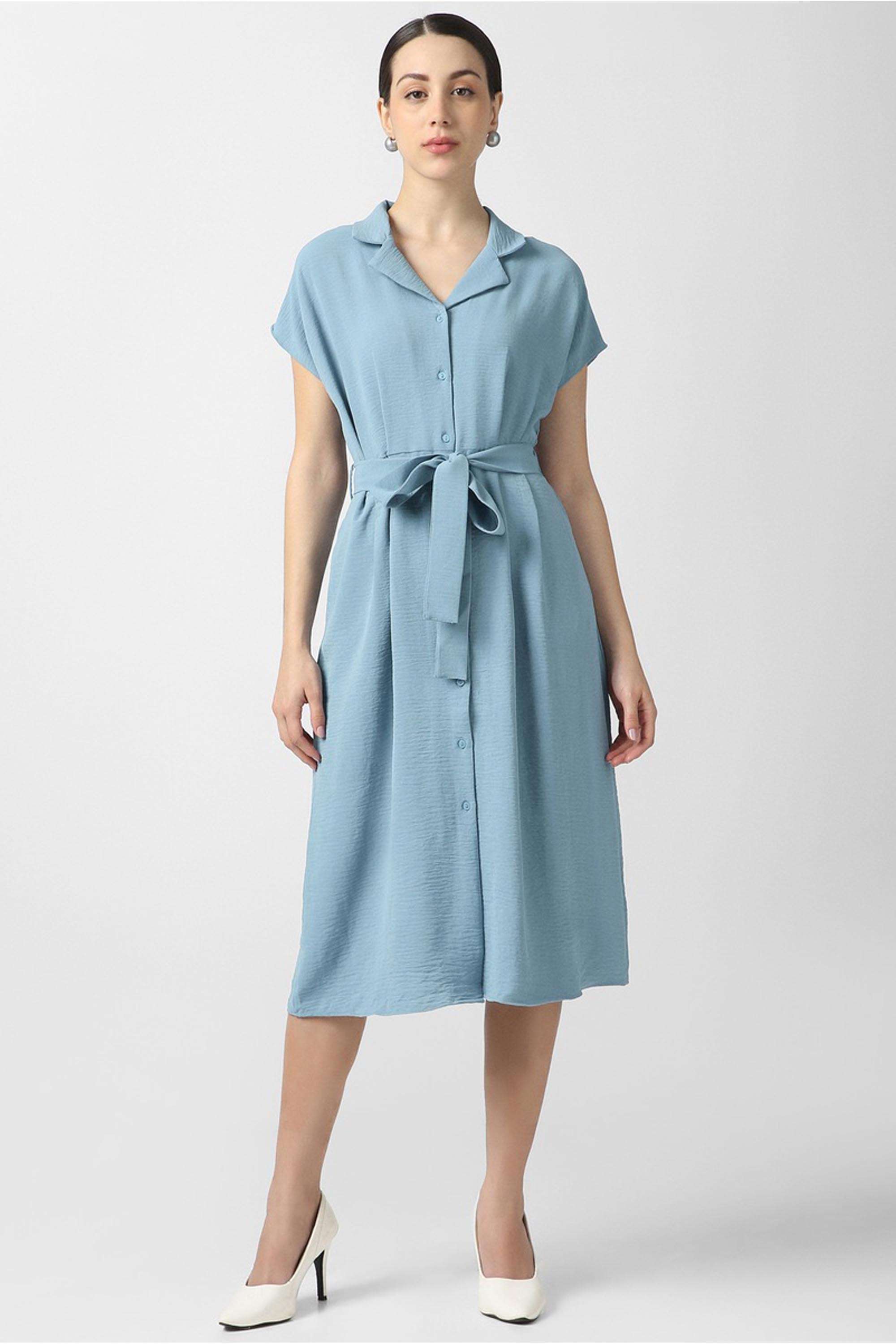 Solid-Blended-Fabric-Women-s-Dress