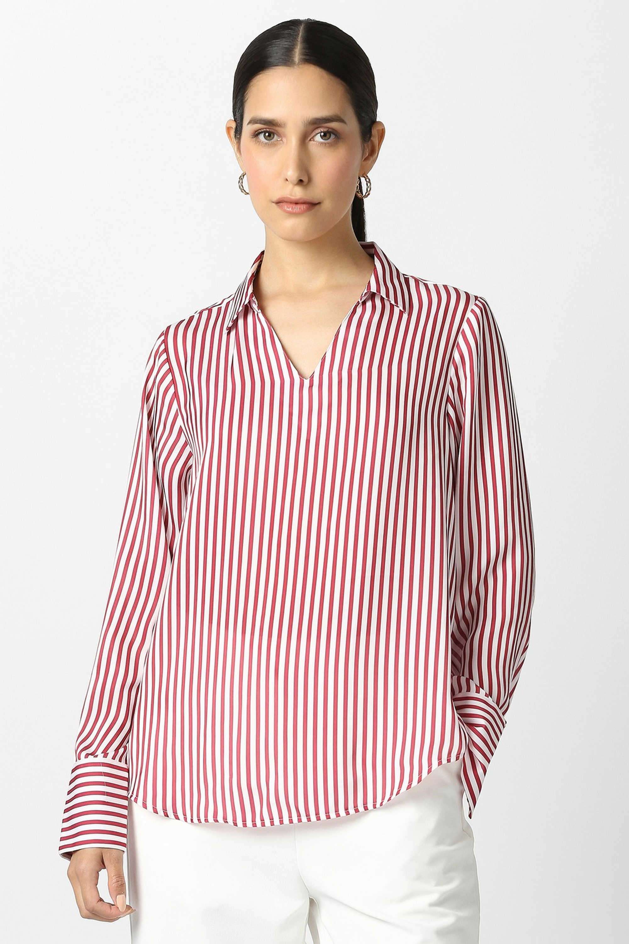 Solid-Blended-Fabric-Women-s-Casual-Wear-Top