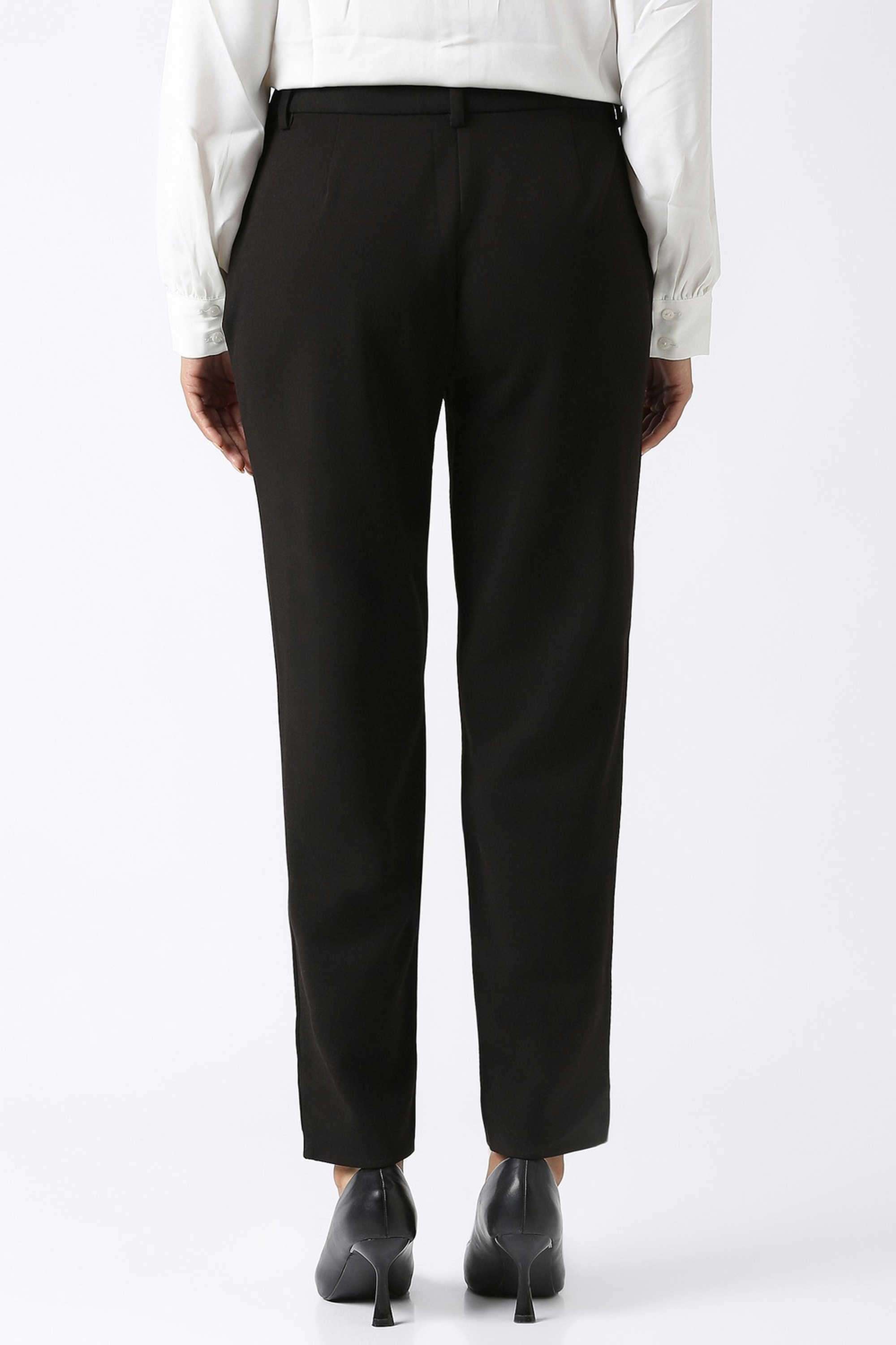 Solid-Regular-Fit-Blended-Fabric-Women-s-Casual-Wear-Trousers