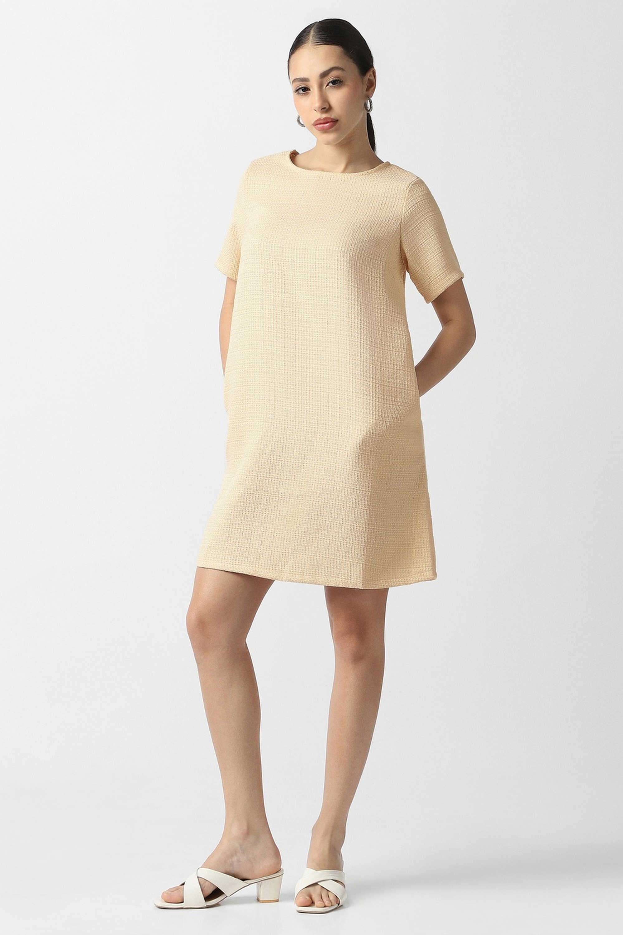 Solid-Polyester-Regular-Fit-Women-s-Dress