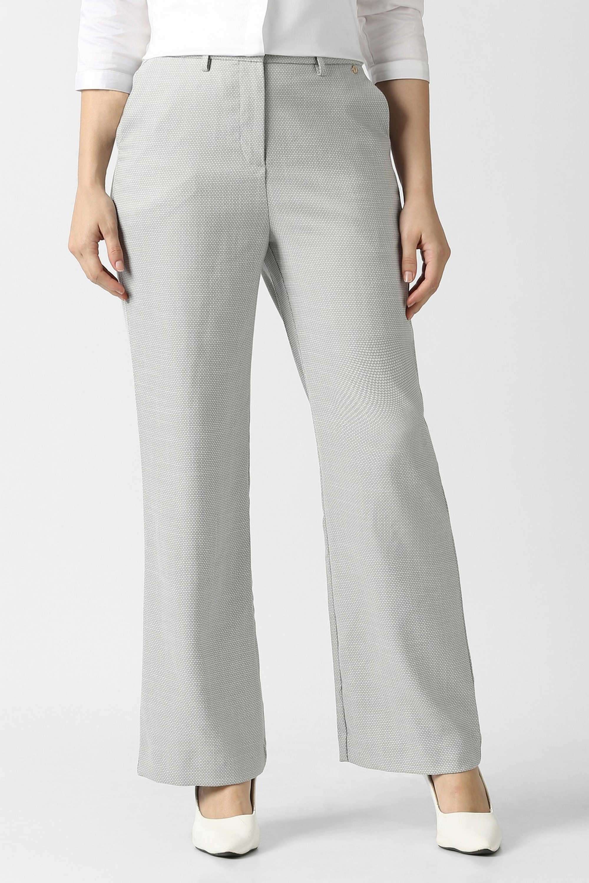 Solid-Regular-Fit-Blended-Fabric-Women-s-Casual-Wear-Trousers