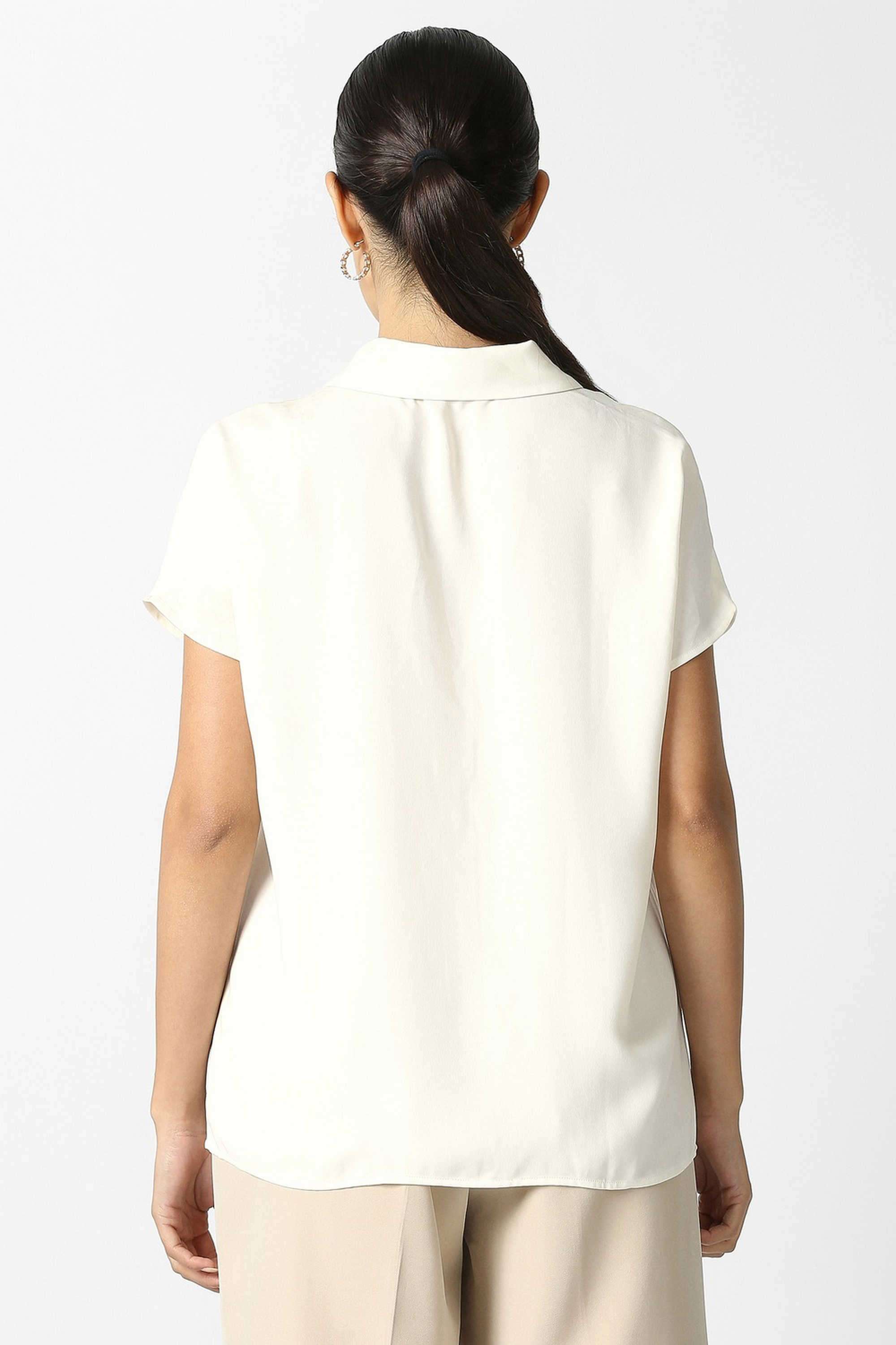 Solid-Blended-Fabric-Women-s-Casual-Wear-Shirt