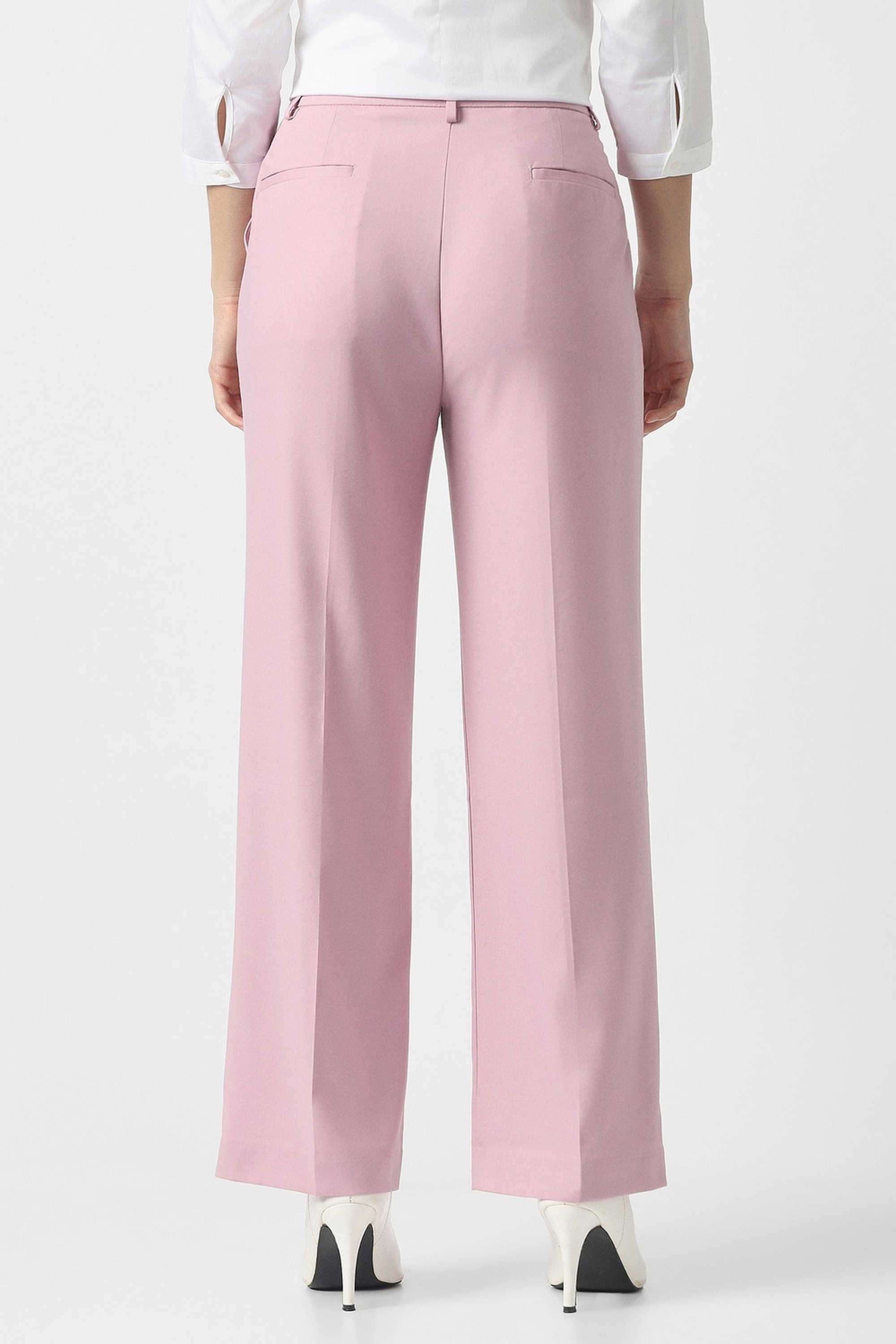 Solid-Regular-Fit-Blended-Fabric-Women-s-Casual-Wear-Trousers